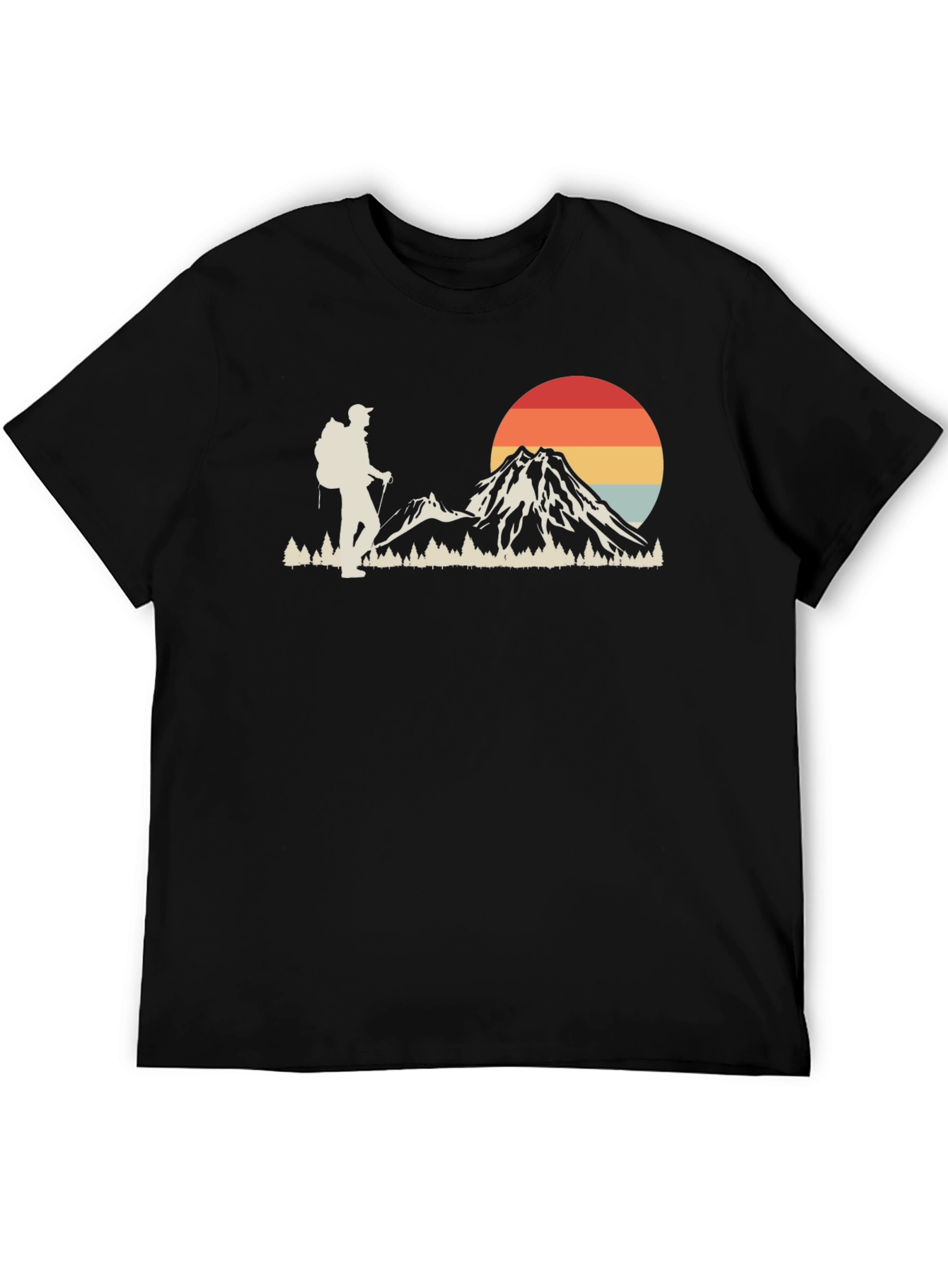 Retro Hiker Graphic Tee - Mountain Adventure Shirt