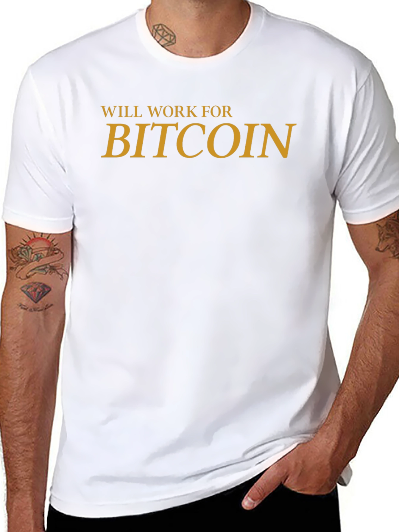 Will Work For Bitcoin Graphic Tee