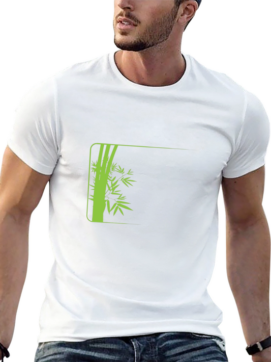 Bamboo Graphic Print Black T-Shirt