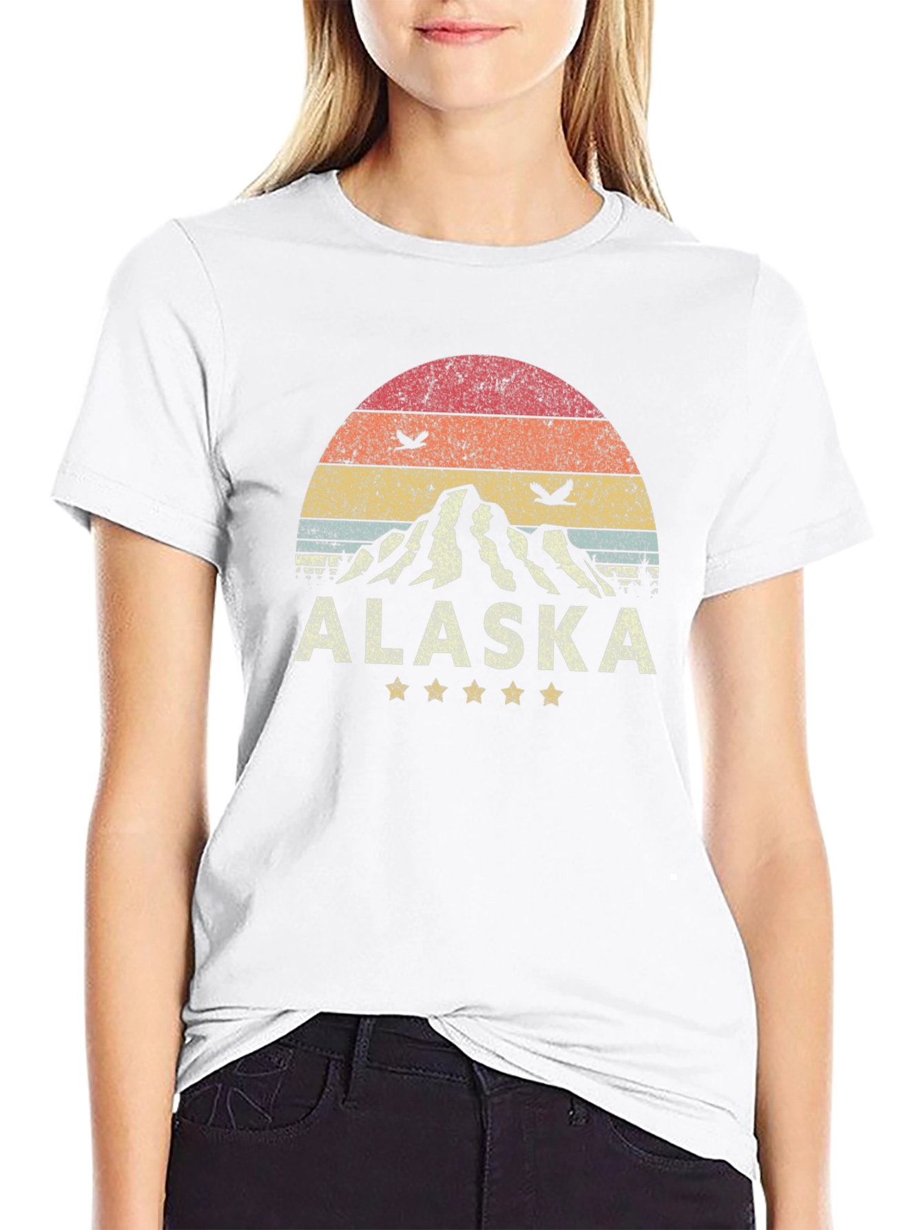 Alaska Mountain Graphic Tee - Retro Style