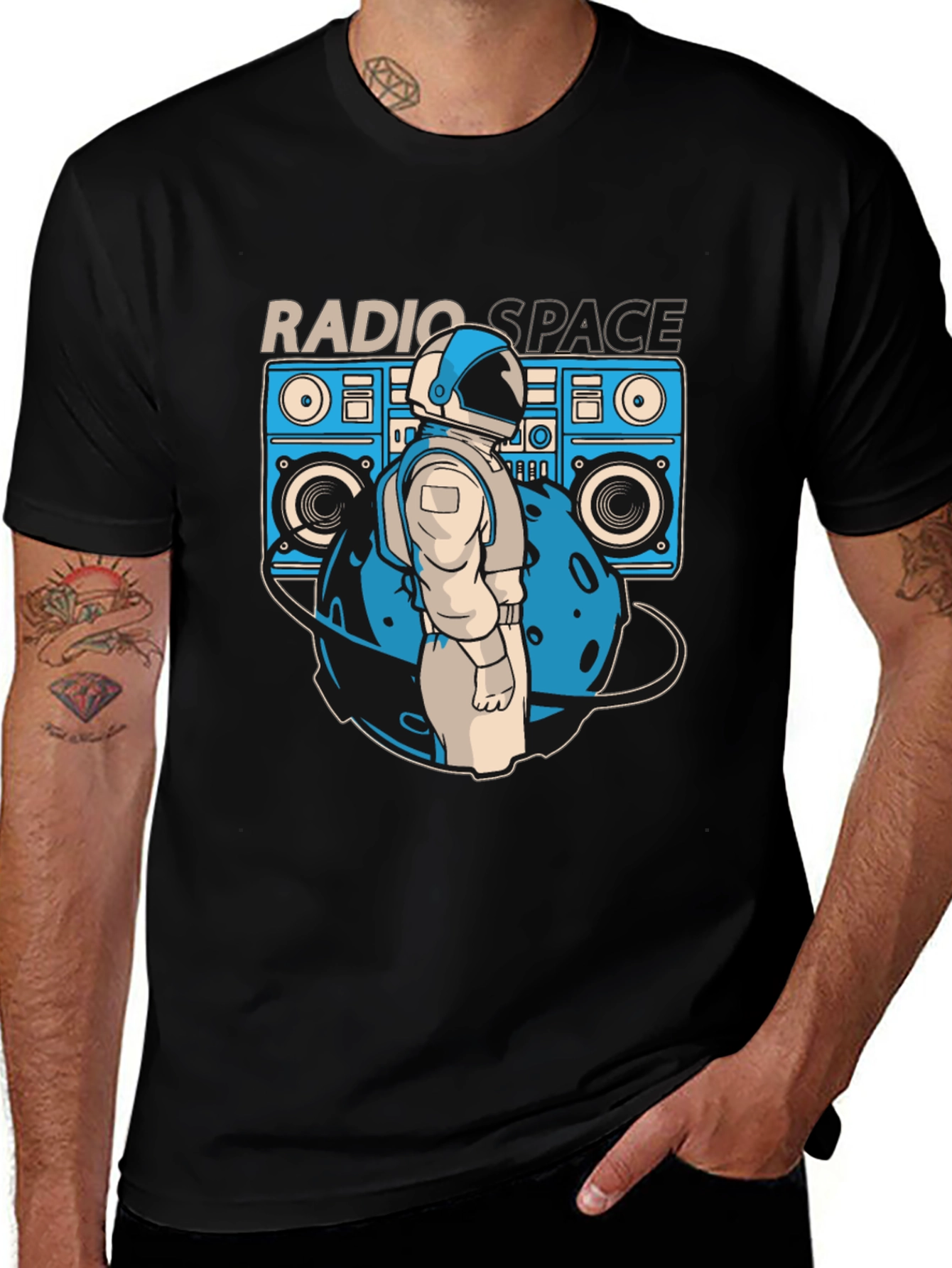 Radio Space T-Shirt - Astronaut Boombox