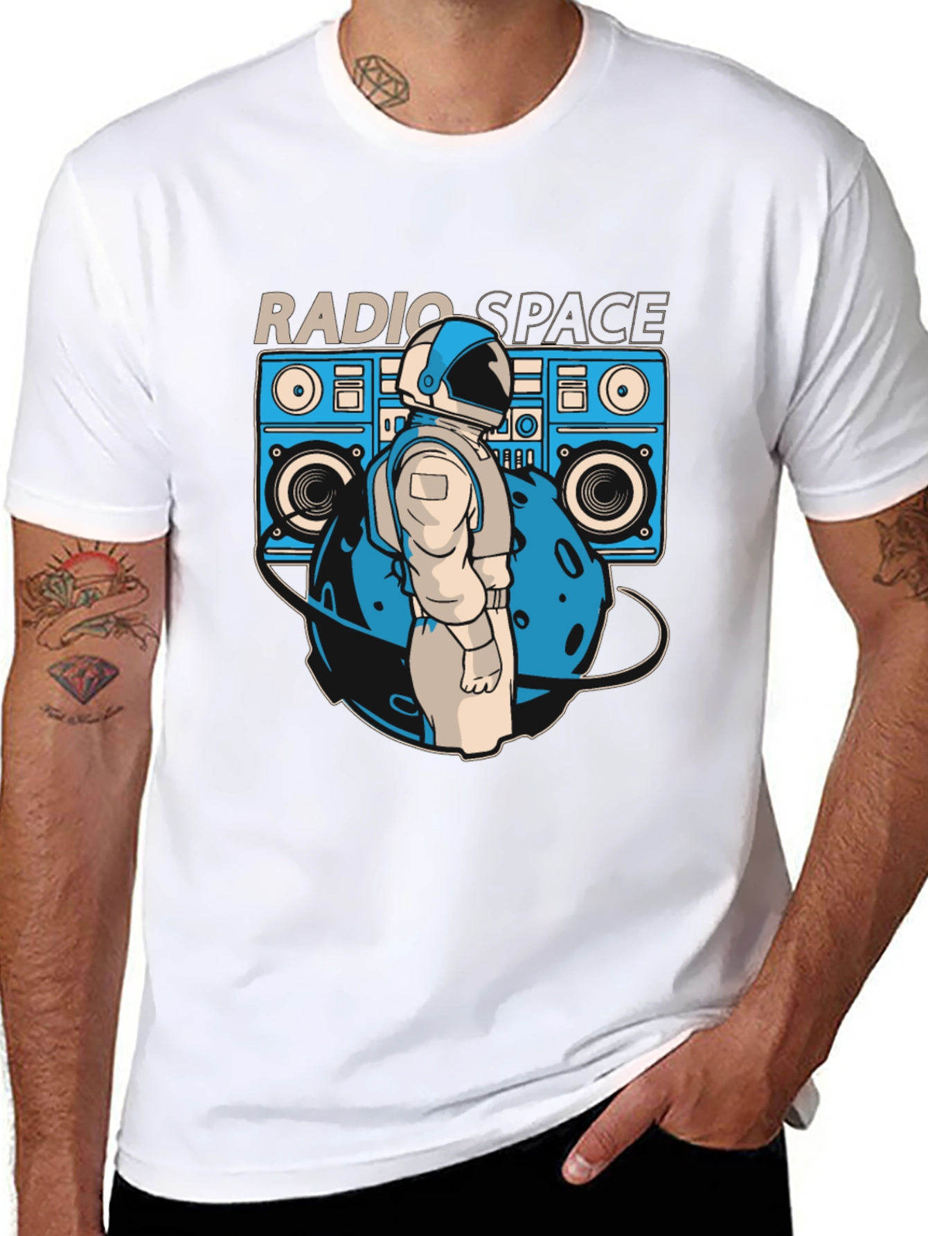 Radio Space T-Shirt - Astronaut Boombox