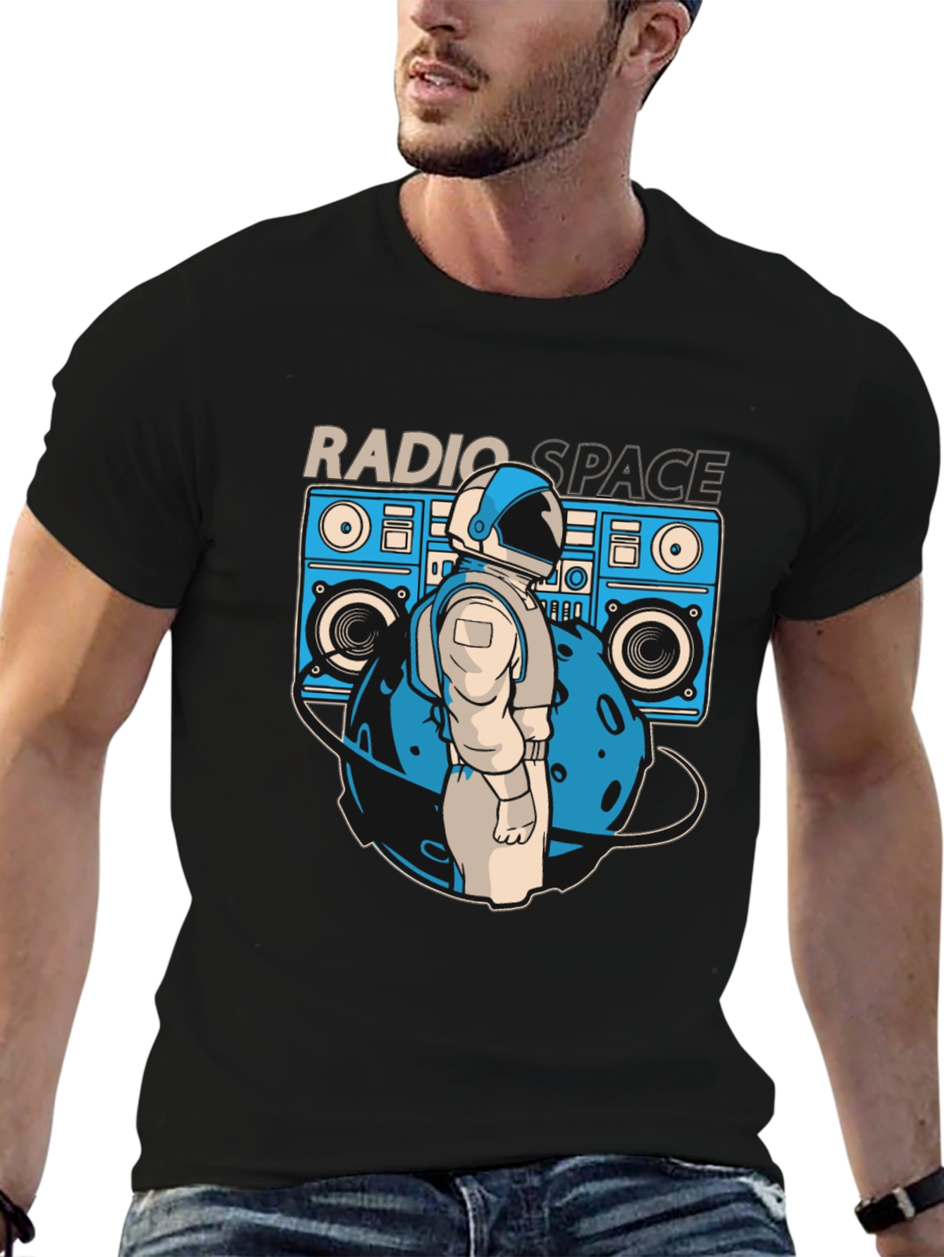 Radio Space T-Shirt - Astronaut Boombox