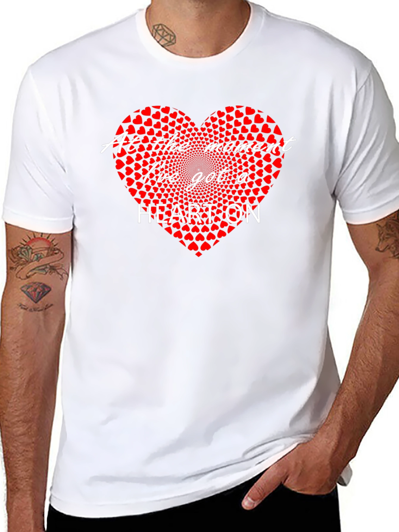 Heart On Graphic T-Shirt - Black