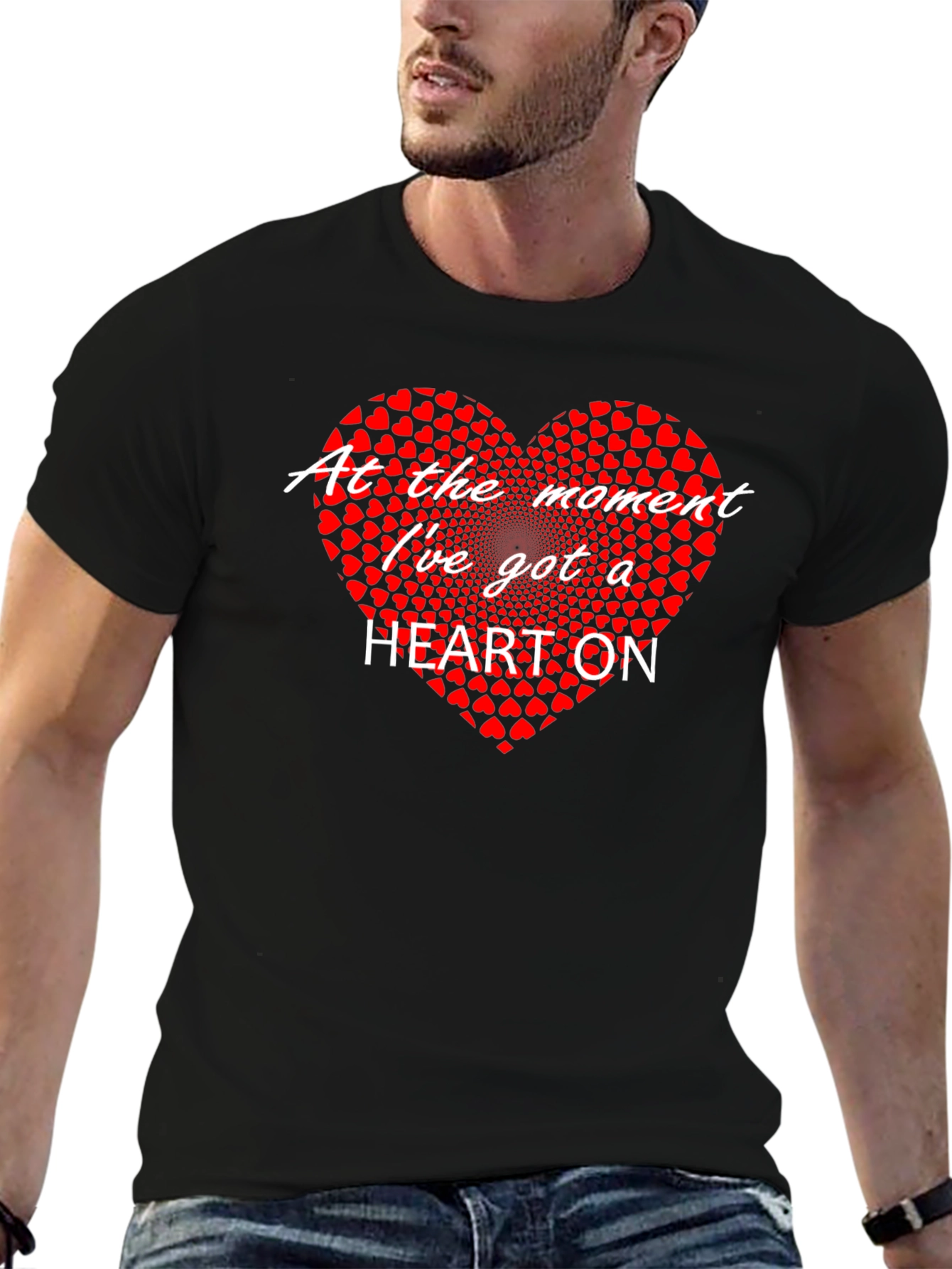 Heart On Graphic T-Shirt - Black