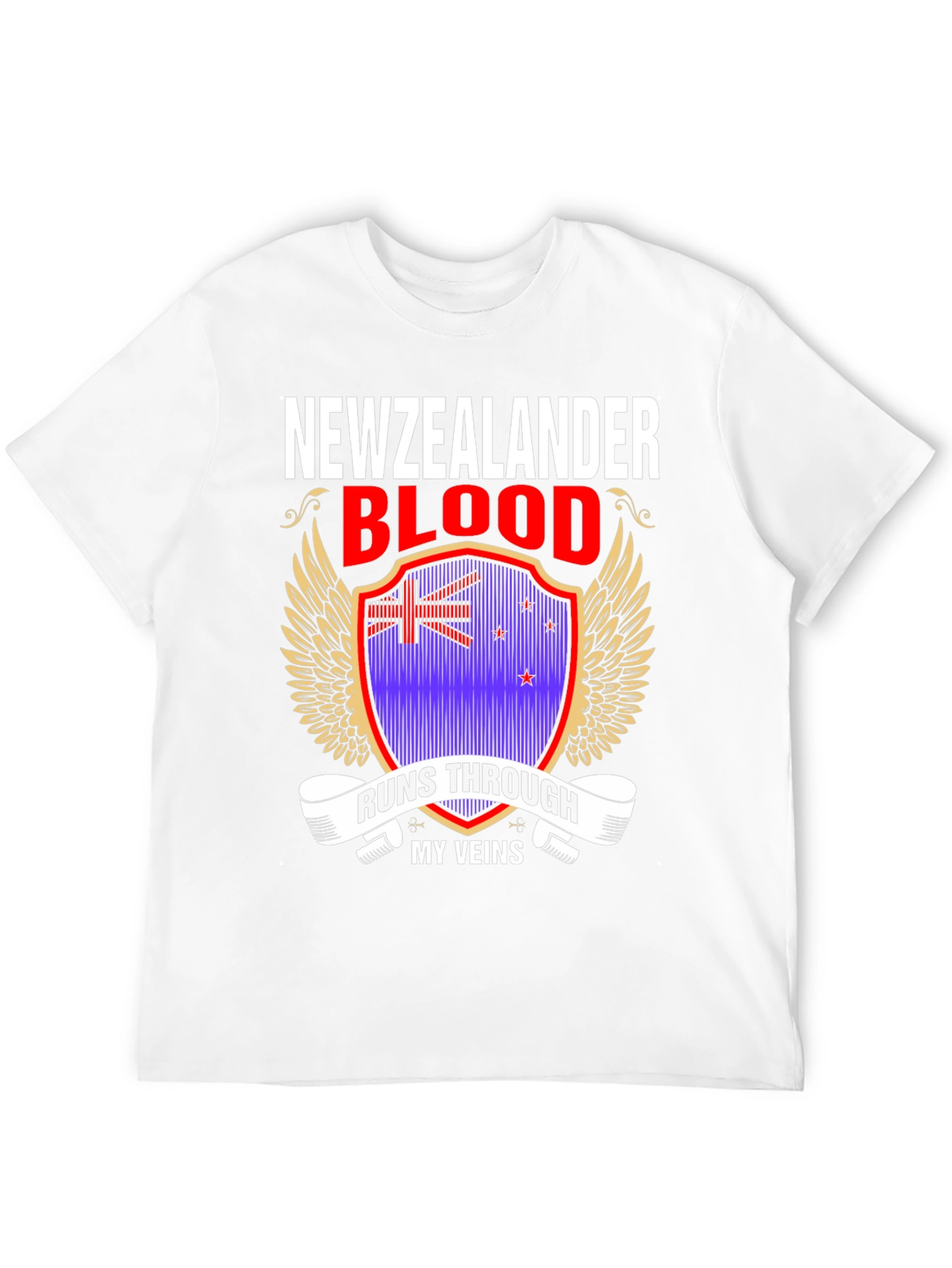 New Zealander Blood Runs Through My Veins T-Shirt