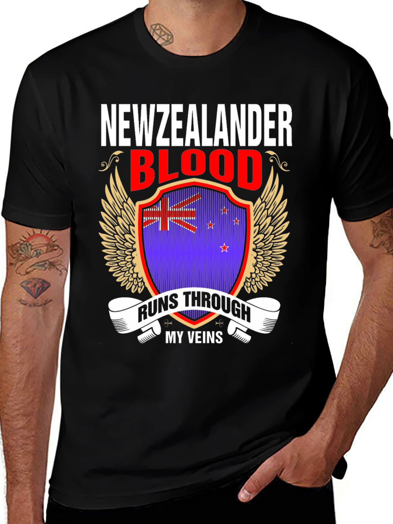 New Zealander Blood Runs Through My Veins T-Shirt