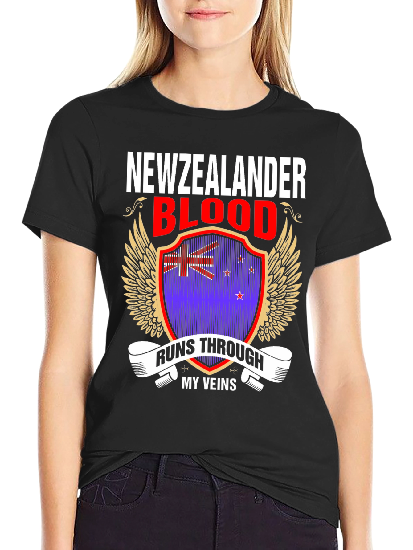 New Zealander Blood Runs Through My Veins T-Shirt