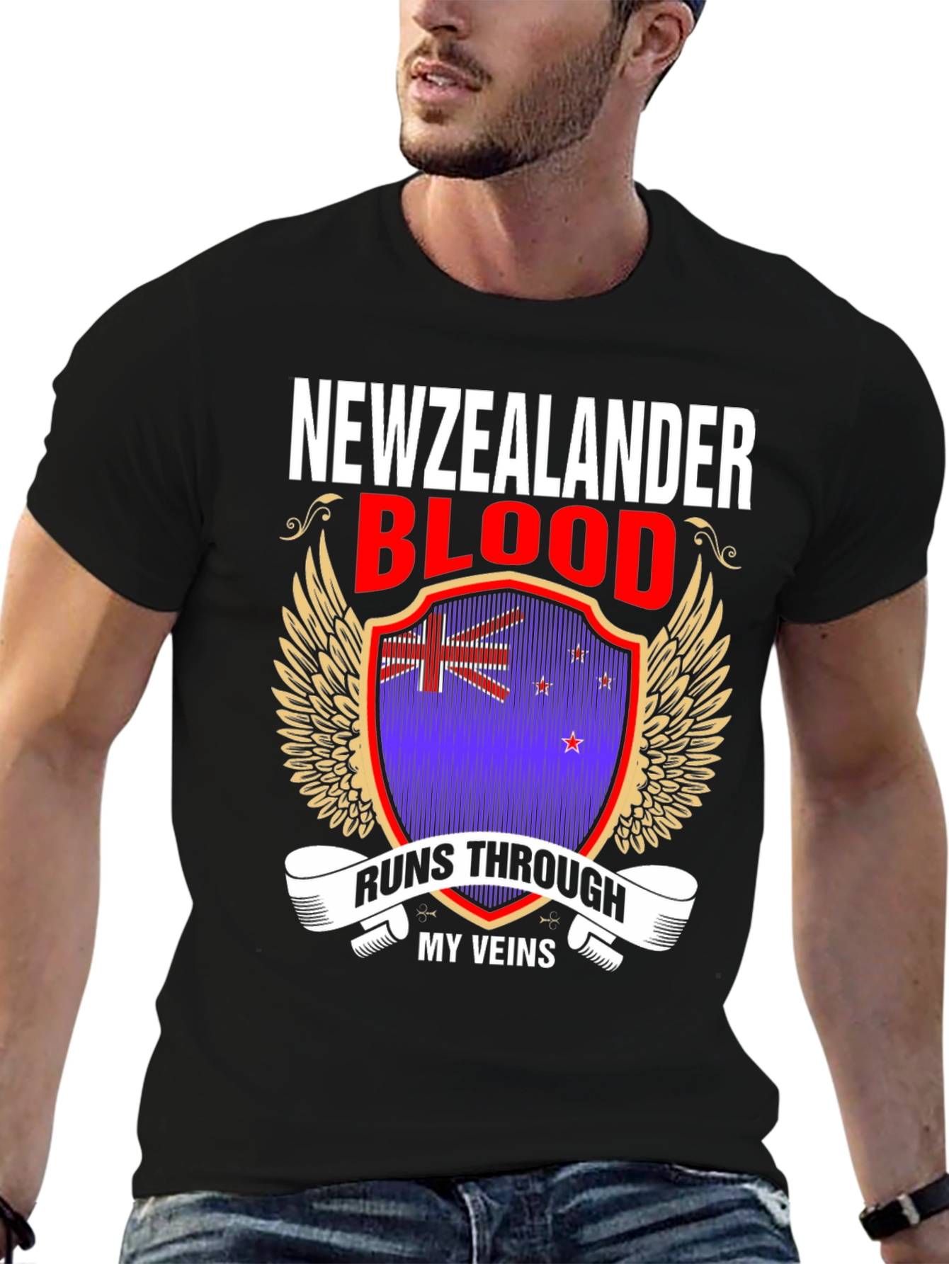 New Zealander Blood Runs Through My Veins T-Shirt