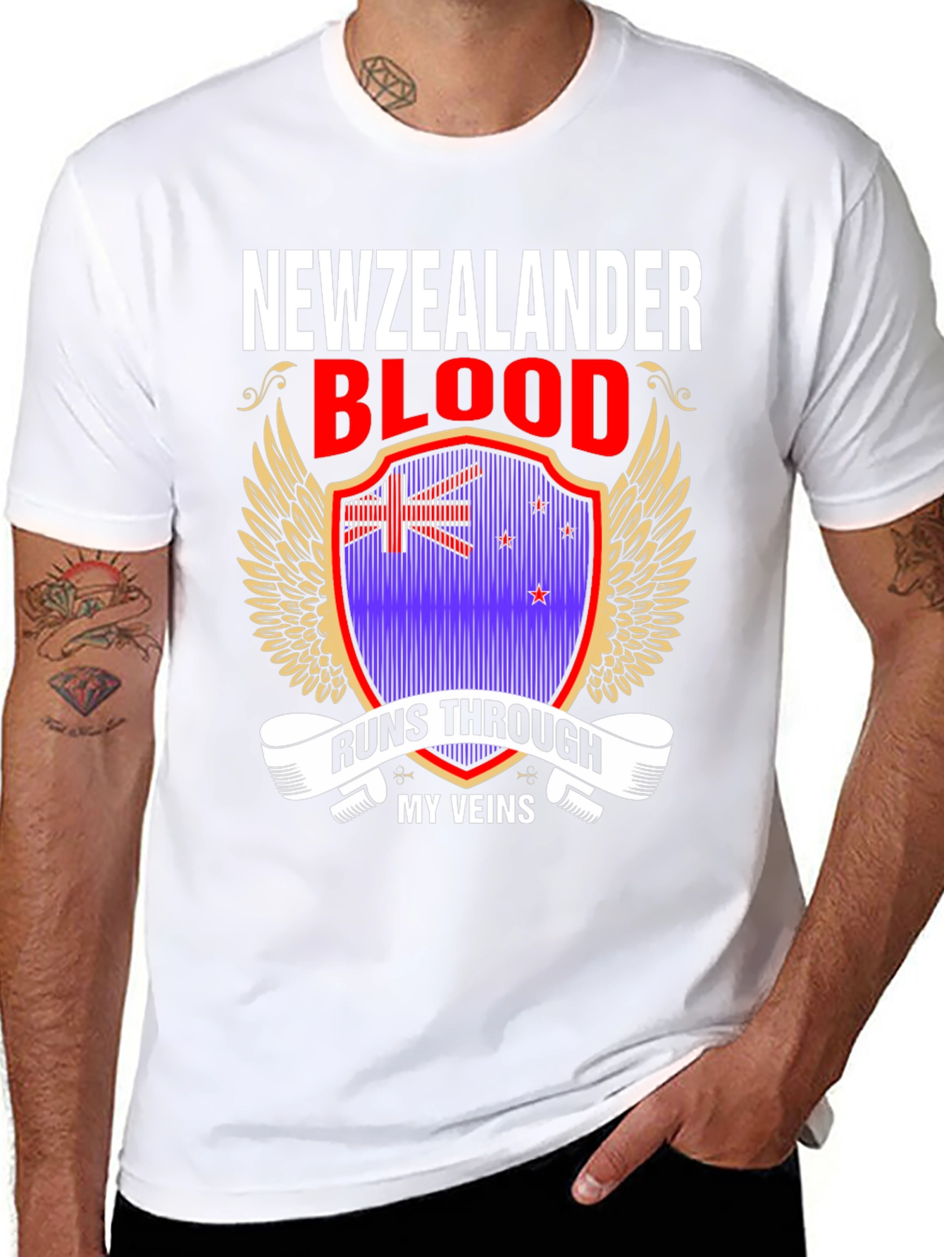 New Zealander Blood Runs Through My Veins T-Shirt
