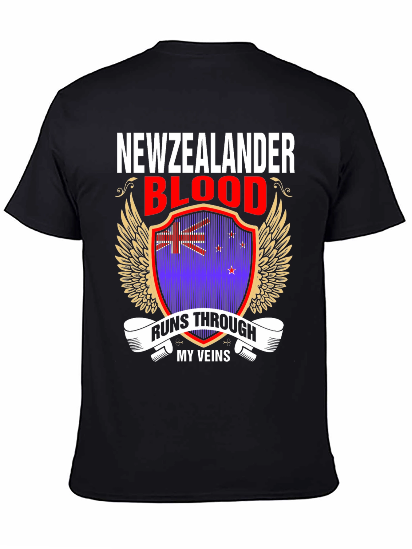 New Zealander Blood Runs Through My Veins T-Shirt