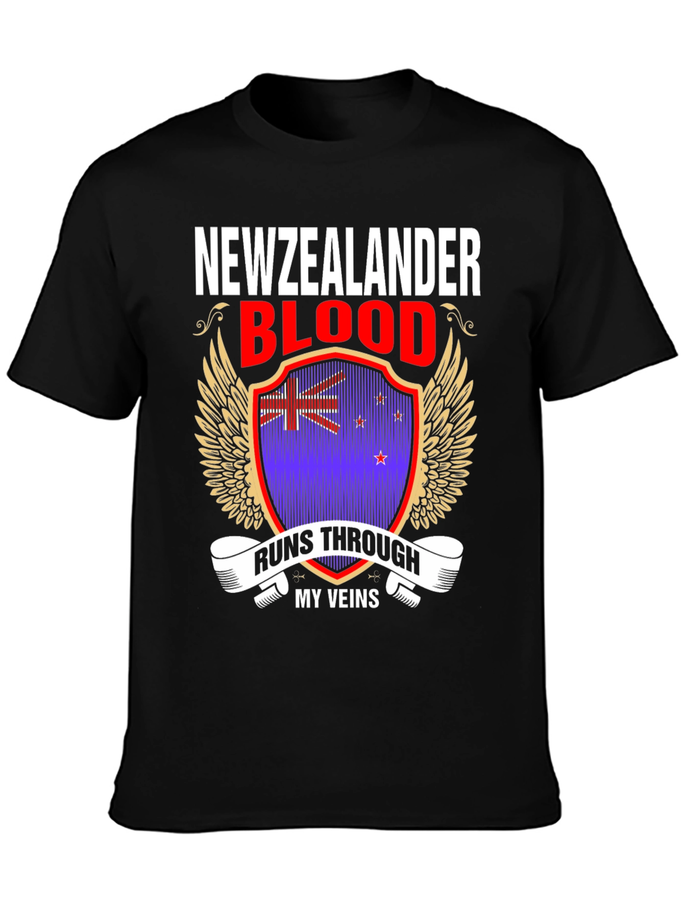 New Zealander Blood Runs Through My Veins T-Shirt