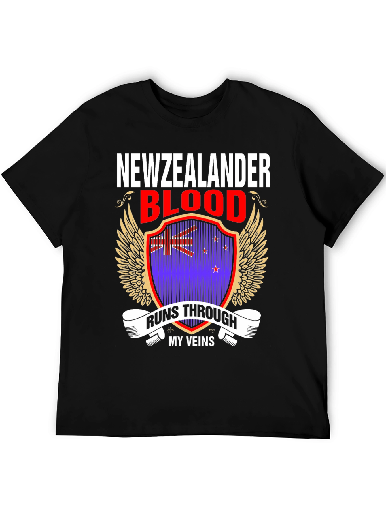 New Zealander Blood Runs Through My Veins T-Shirt