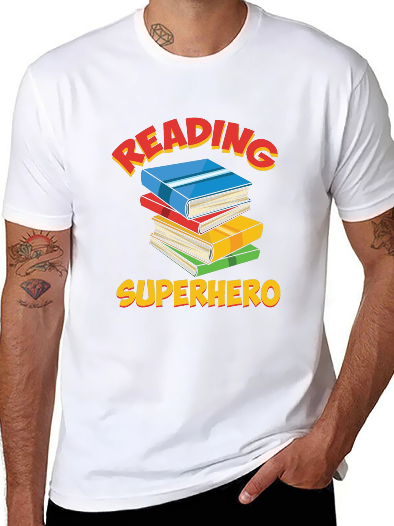Reading Superhero Graphic T-Shirt