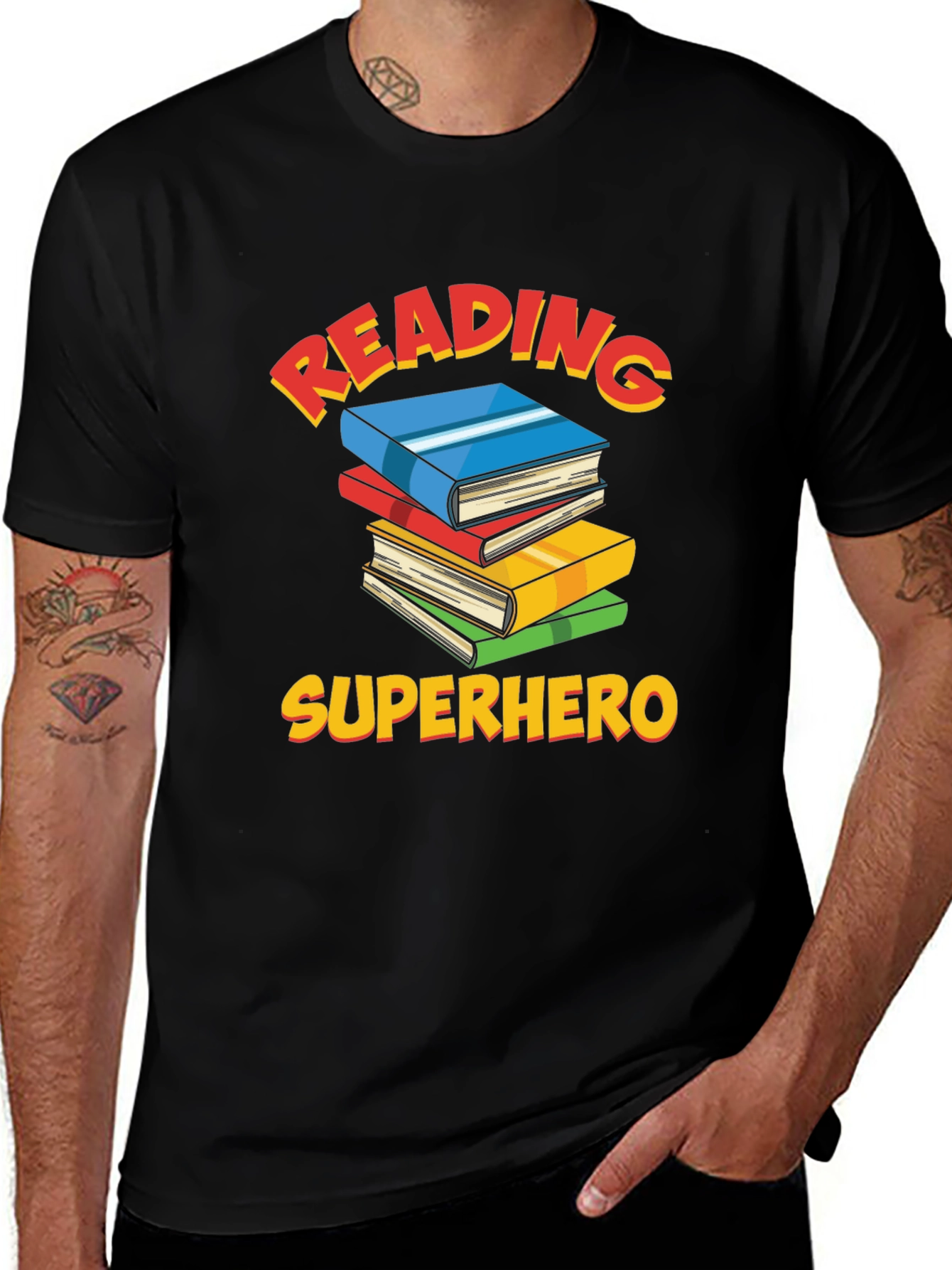 Reading Superhero Graphic T-Shirt