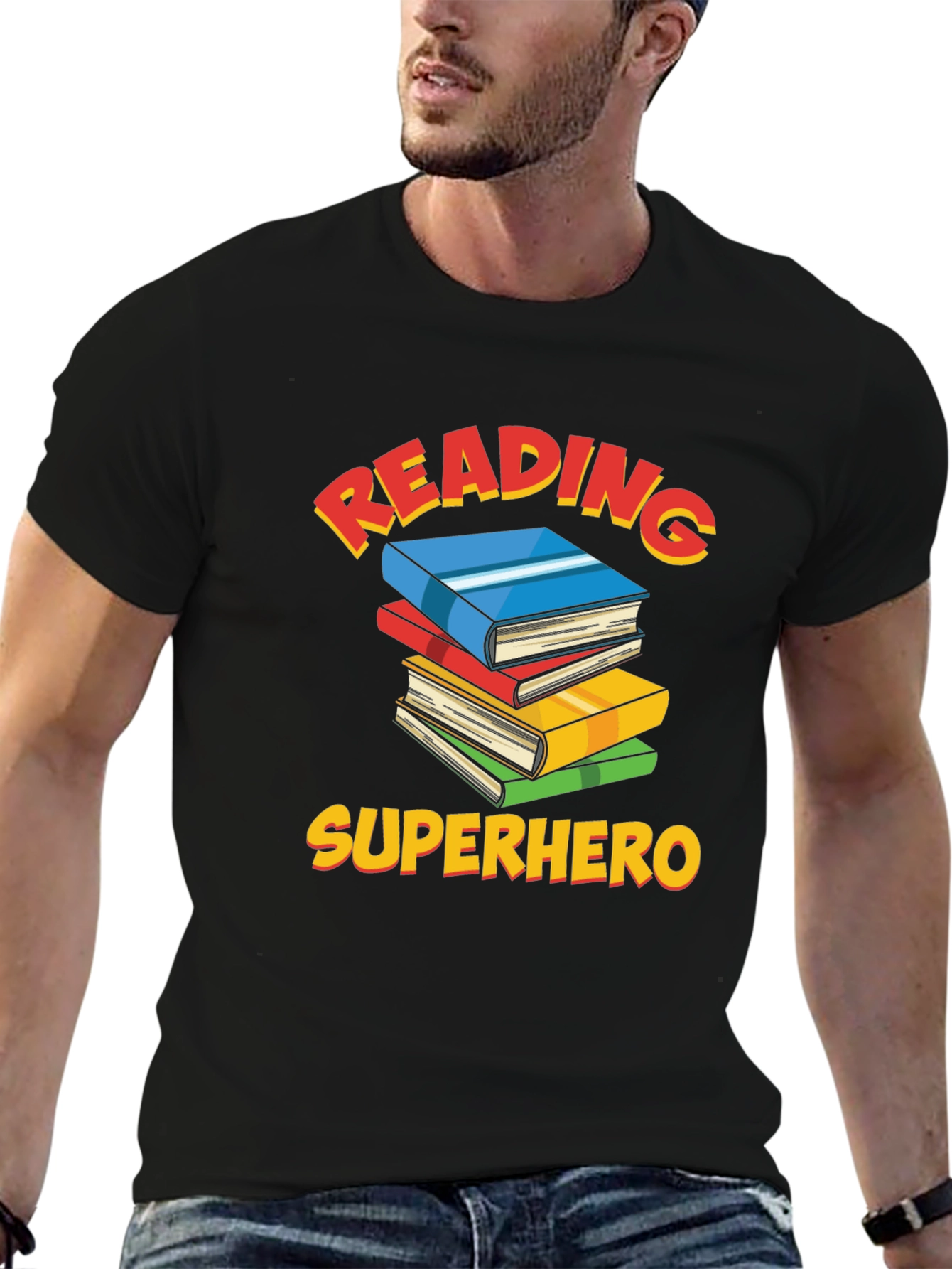 Reading Superhero Graphic T-Shirt