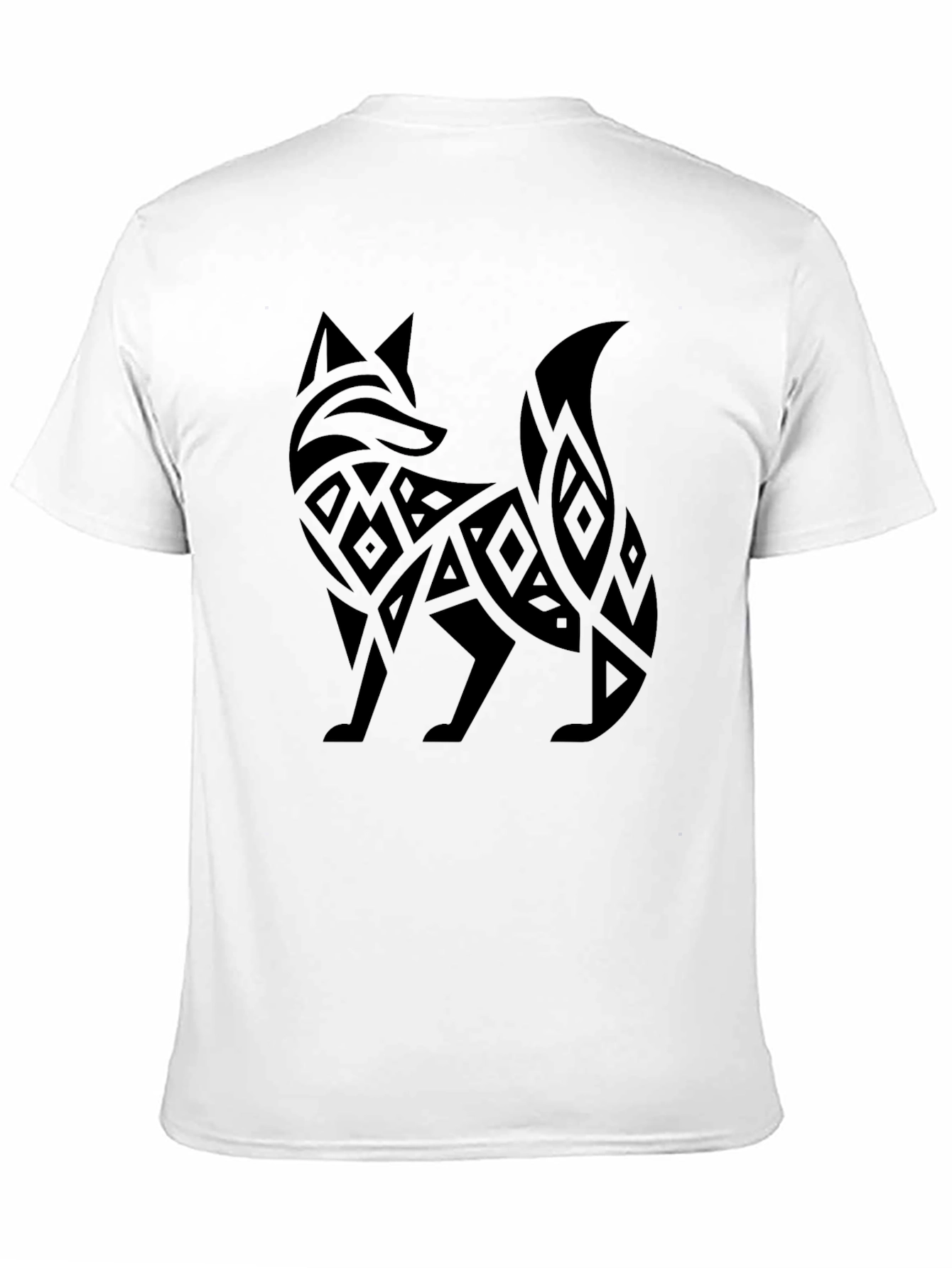 Tribal Fox Graphic Tee - Stylish Mens Black T-Shirt