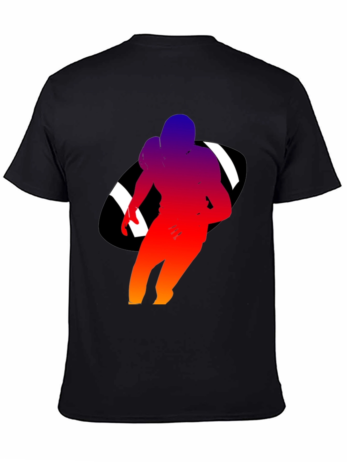 Football Player Graphic Black T-Shirt