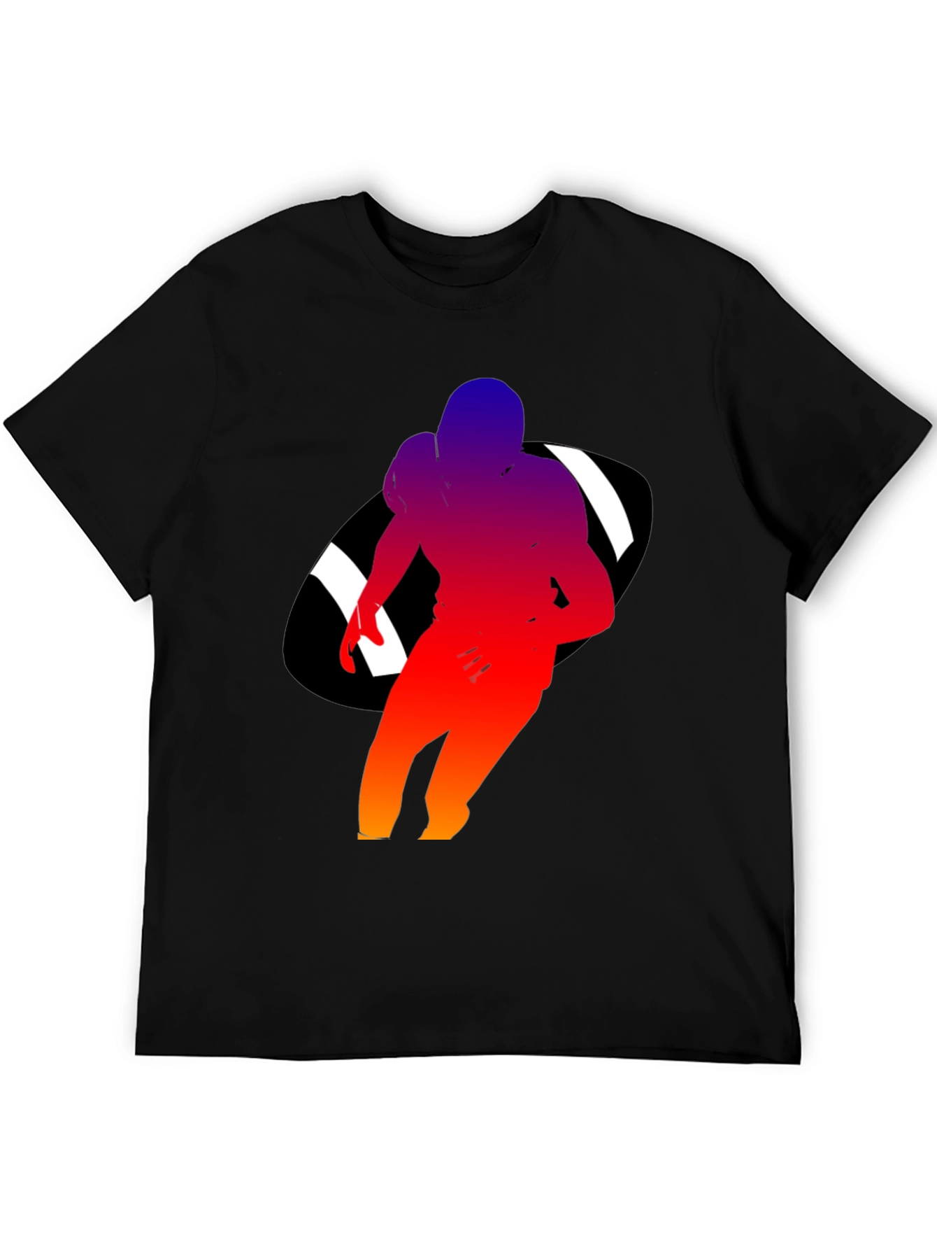Football Player Graphic Black T-Shirt