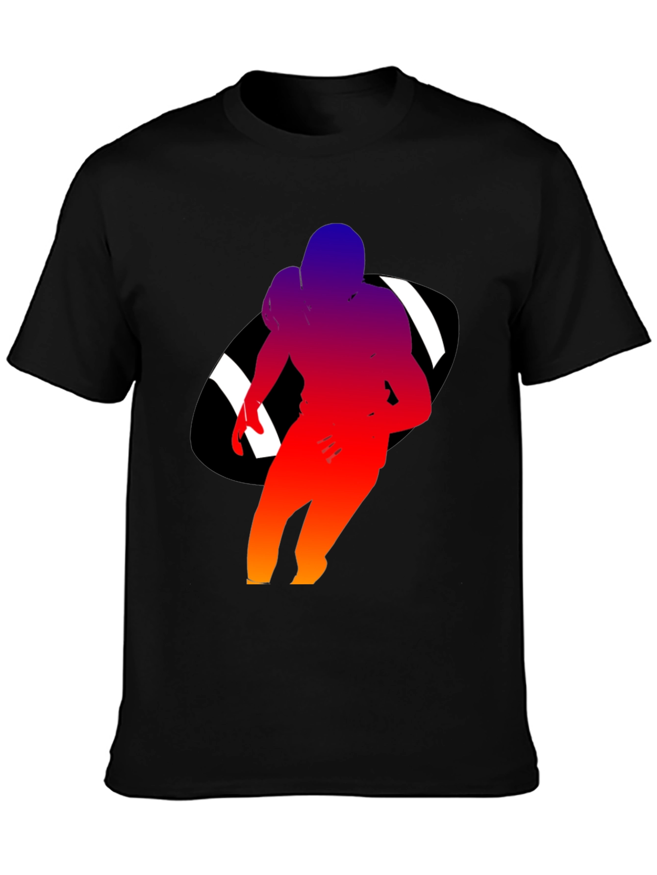 Football Player Graphic Black T-Shirt