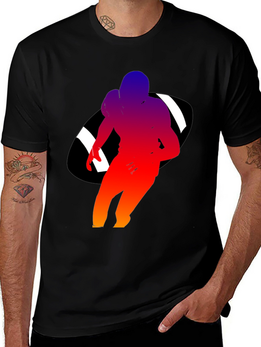 Football Player Graphic Black T-Shirt