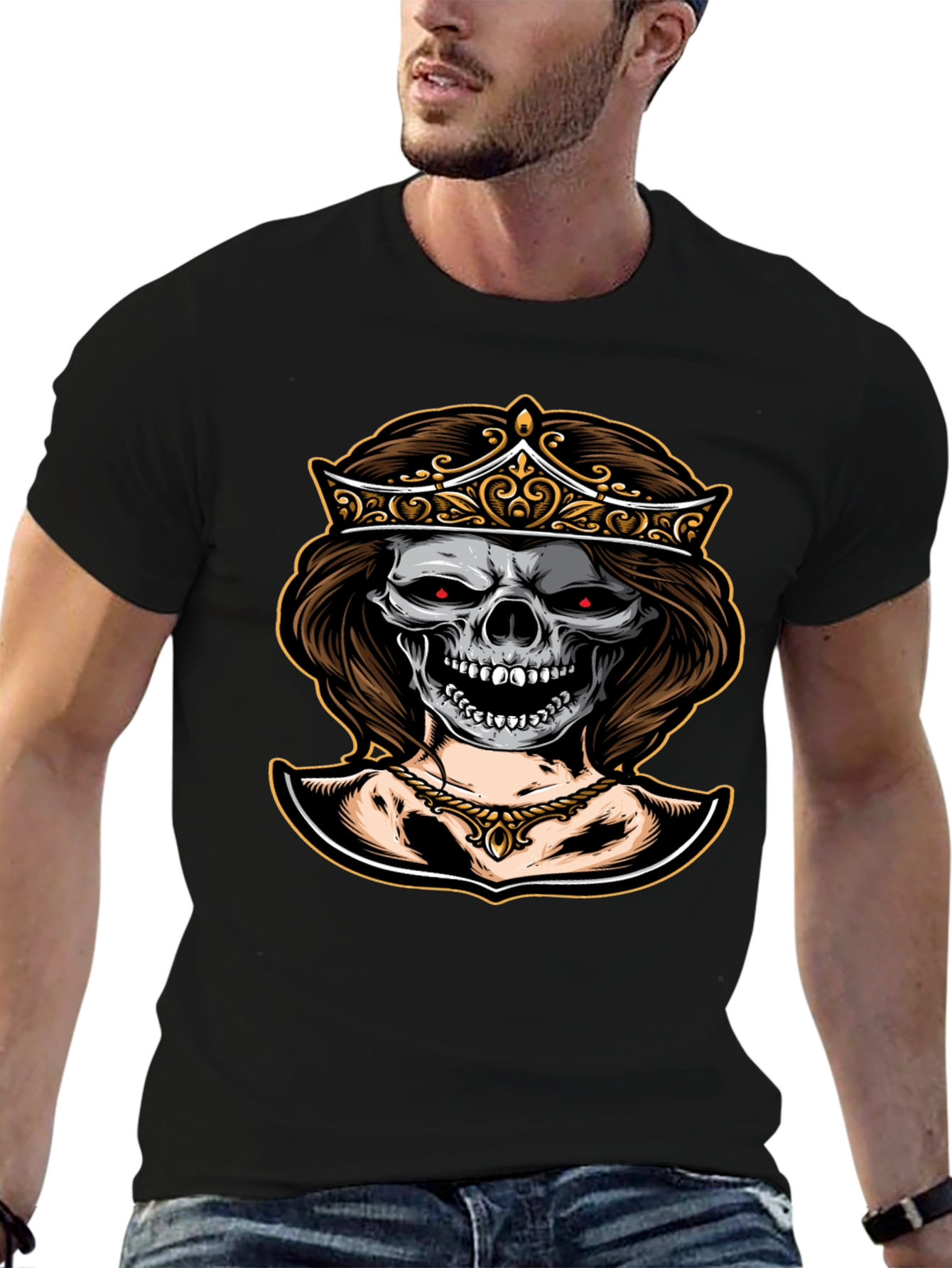 Skull Queen Graphic Tee - Dark Humor Fashion