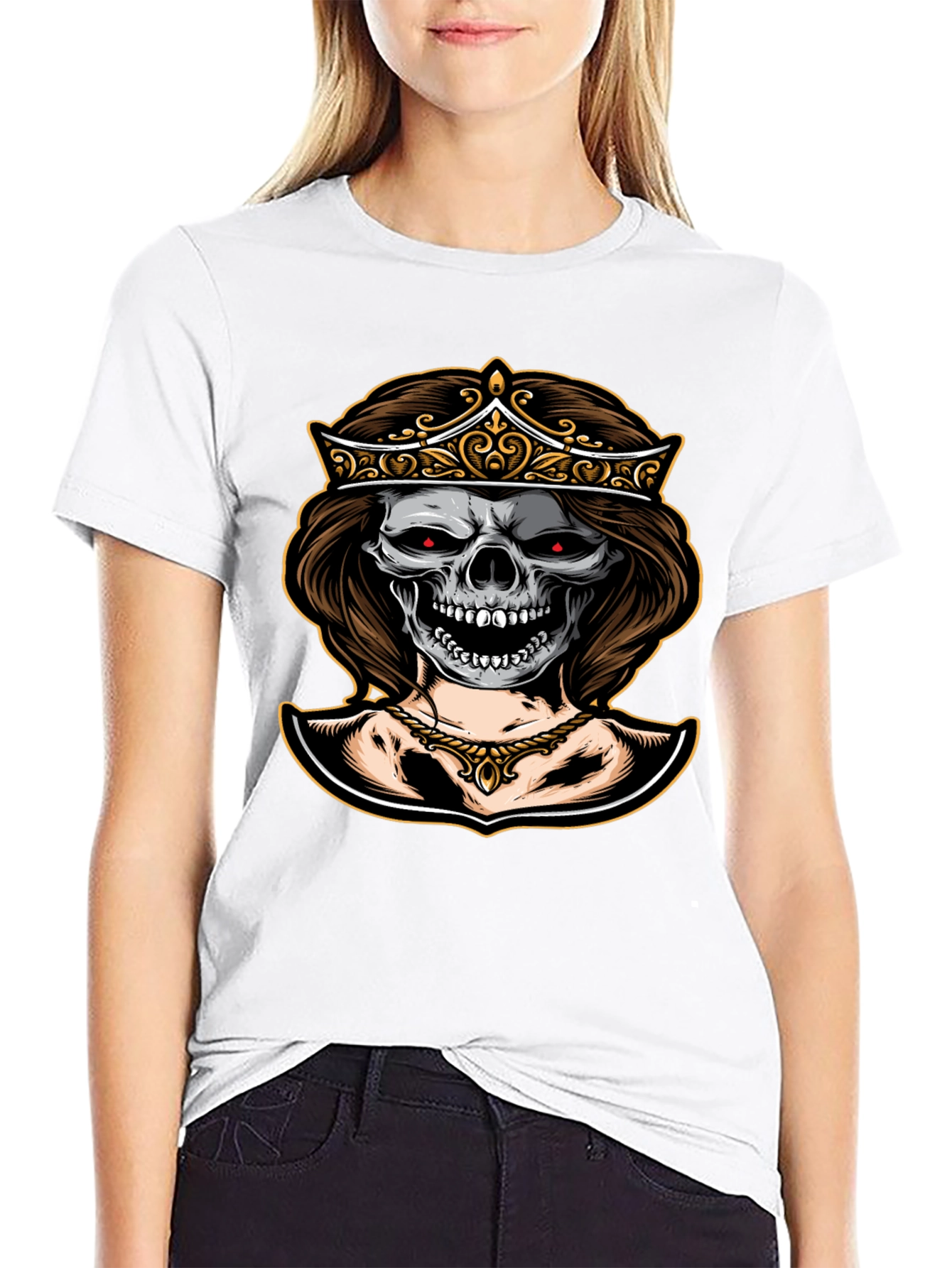Skull Queen Graphic Tee - Dark Humor Fashion