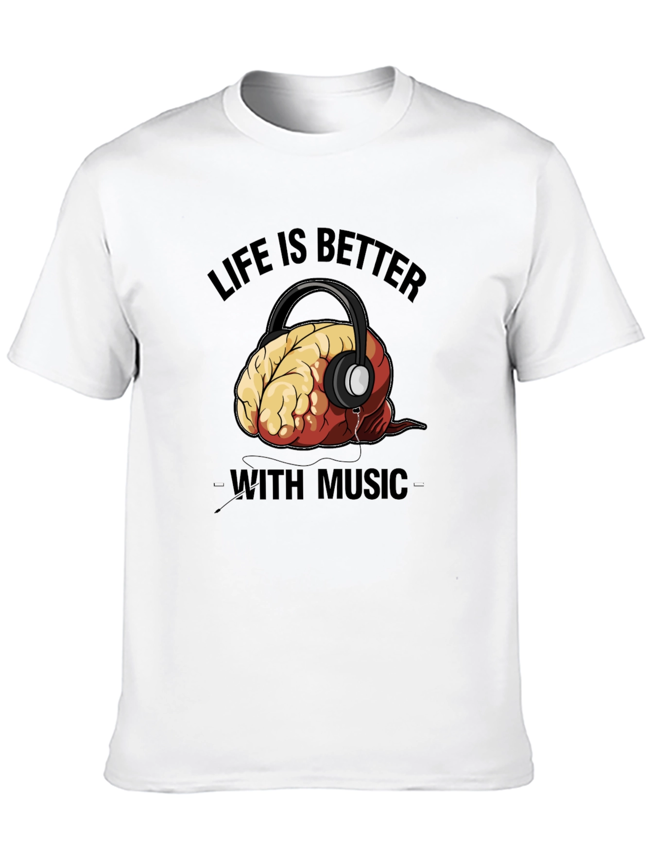 Life is Better with Music Brain T-Shirt
