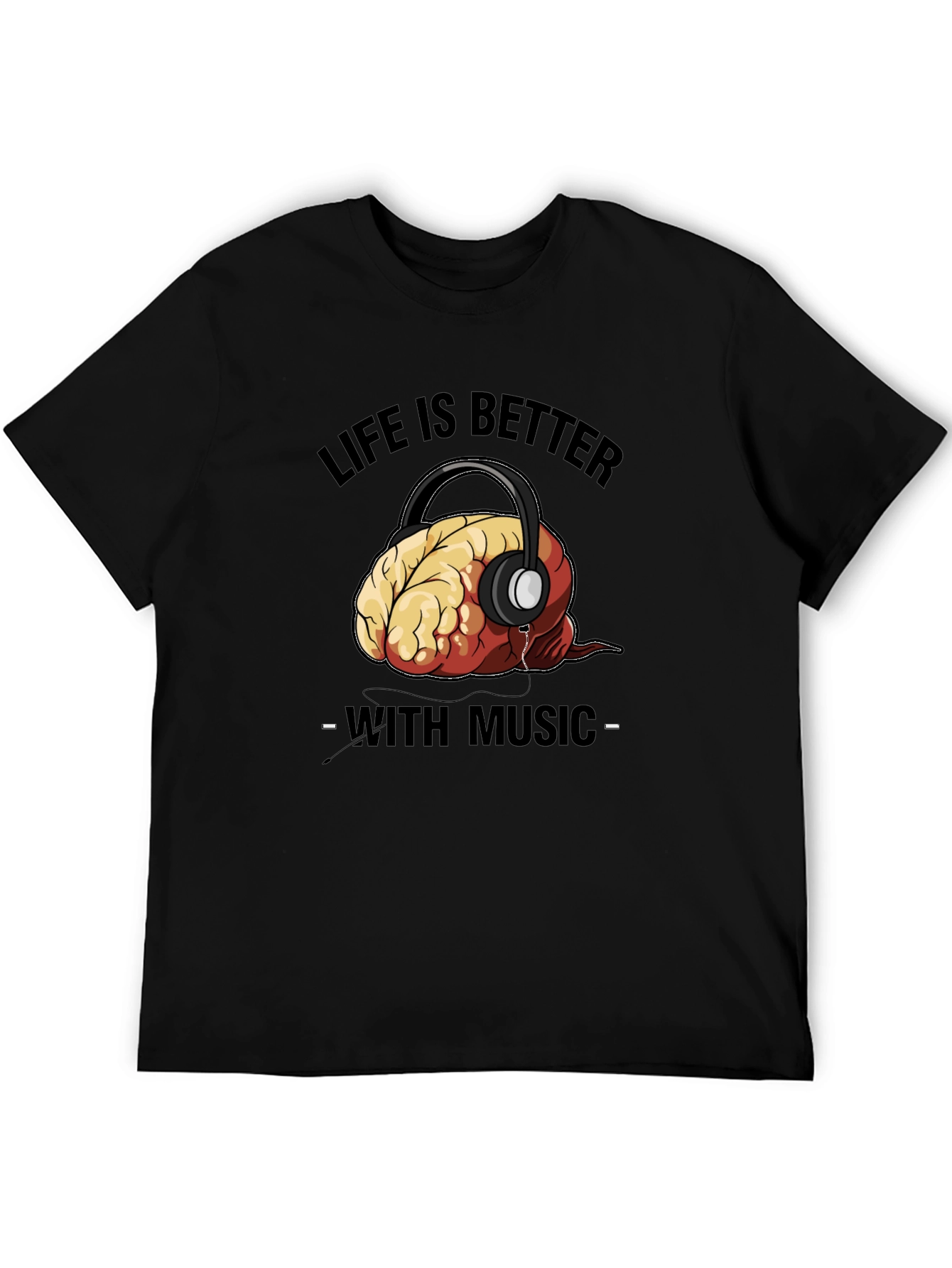 Life is Better with Music Brain T-Shirt