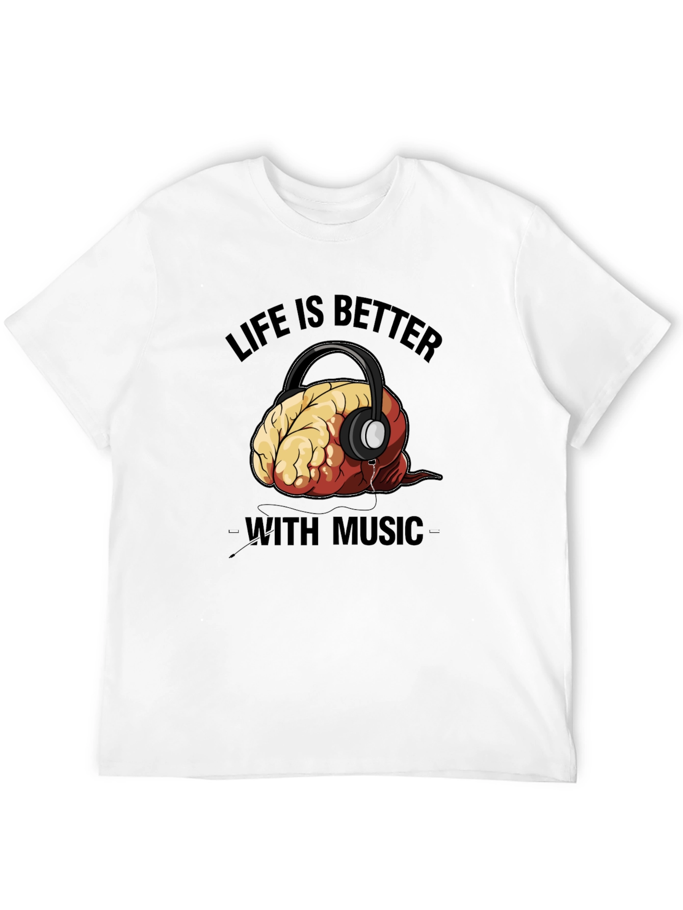 Life is Better with Music Brain T-Shirt