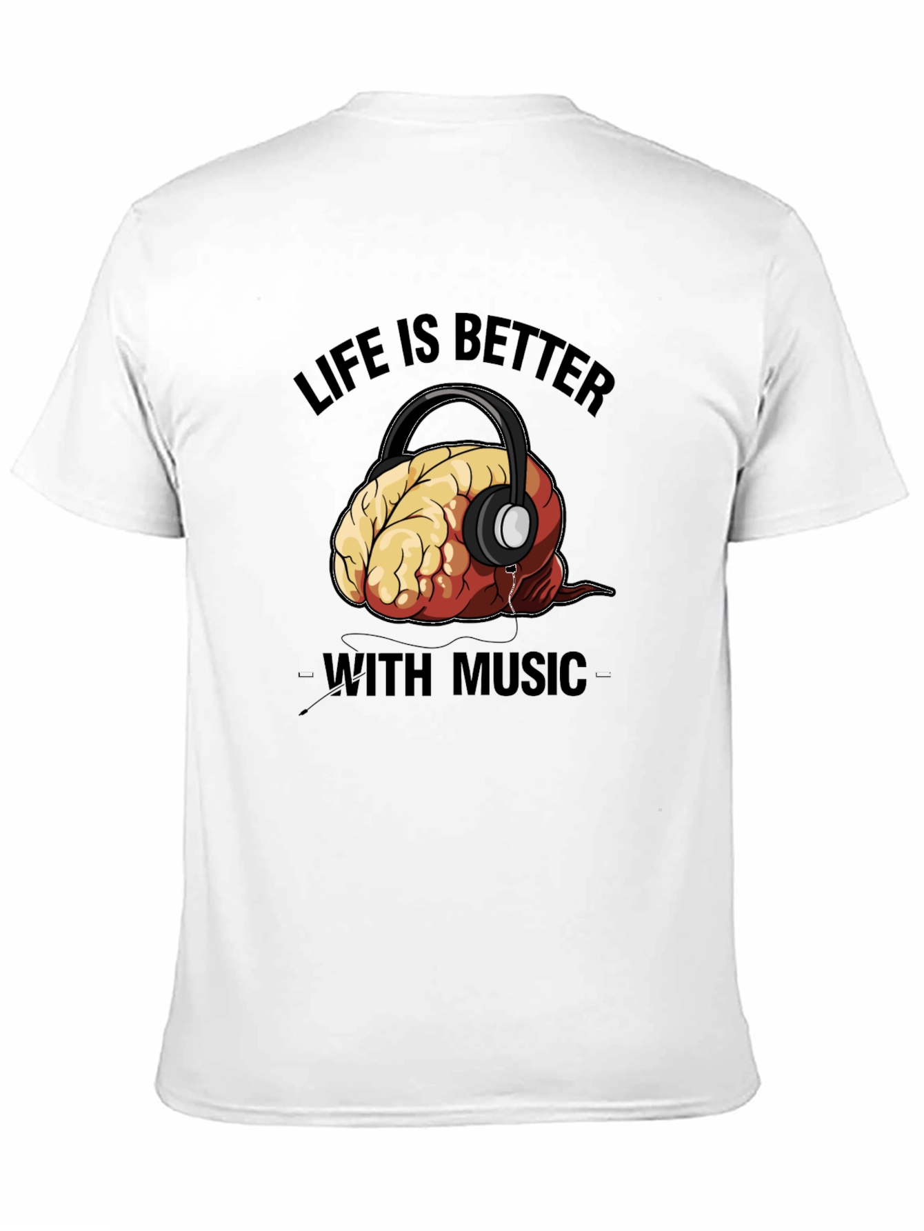 Life is Better with Music Brain T-Shirt