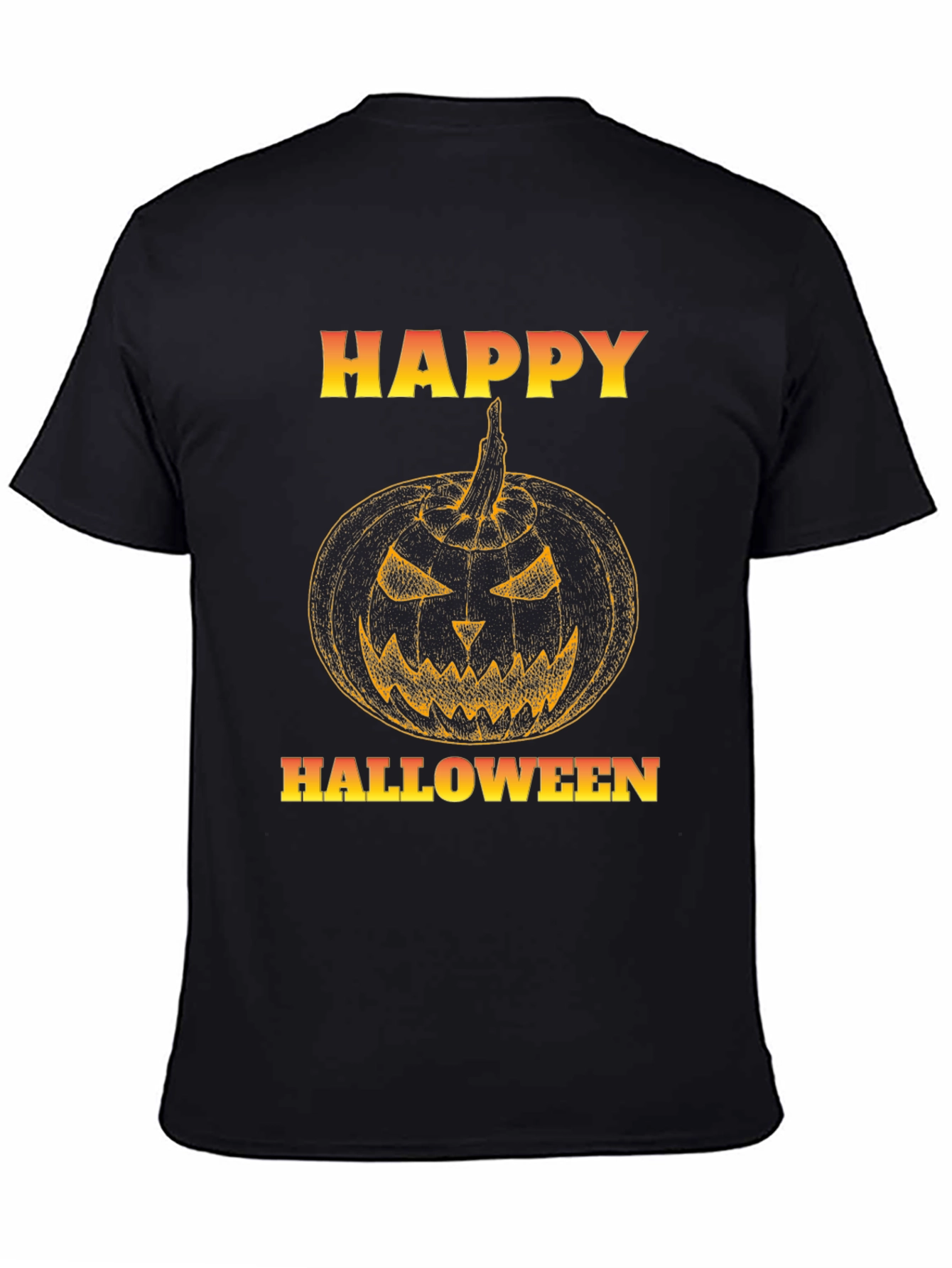 Happy Halloween Pumpkin Graphic Black T-Shirt