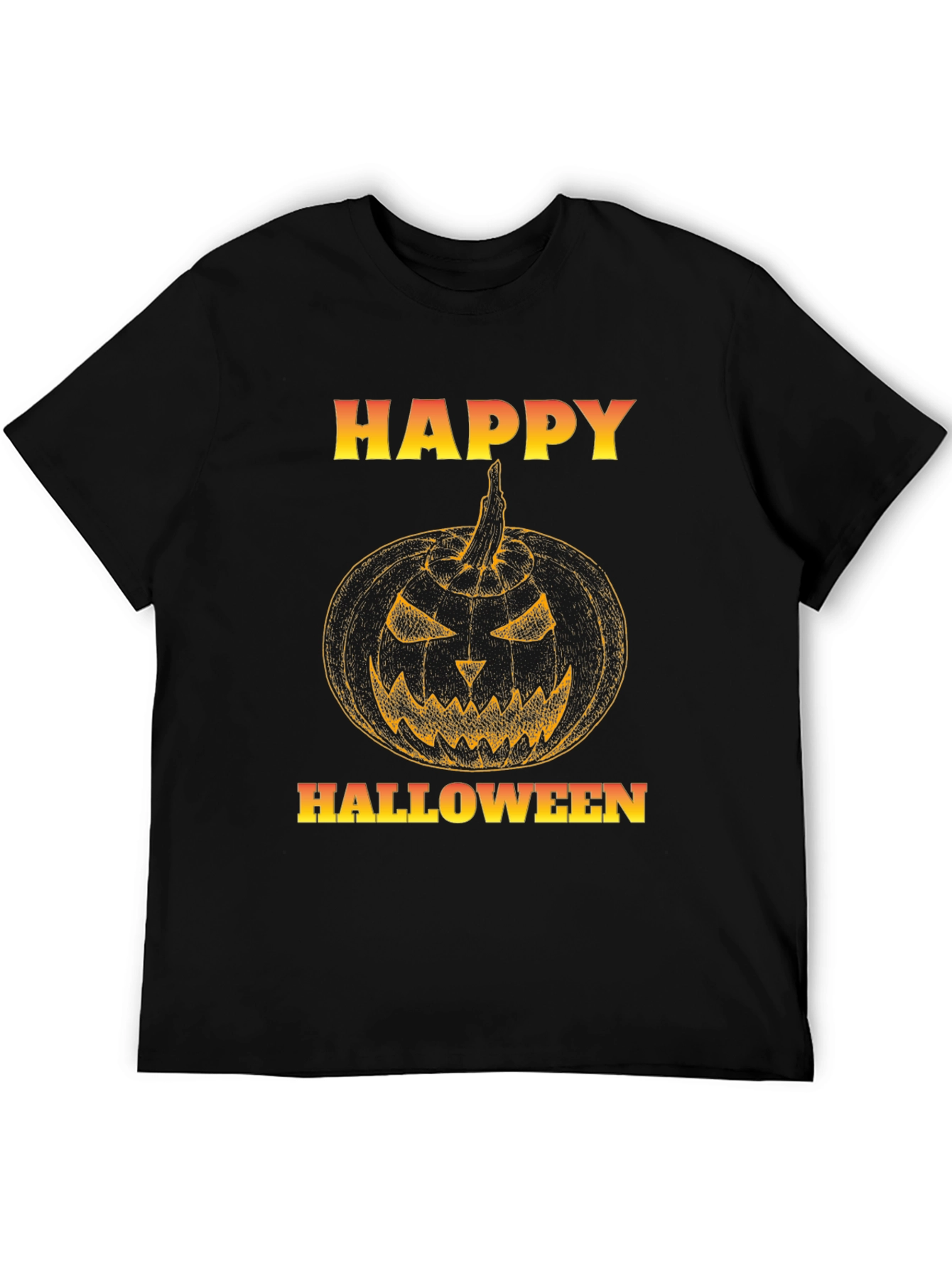Happy Halloween Pumpkin Graphic Black T-Shirt