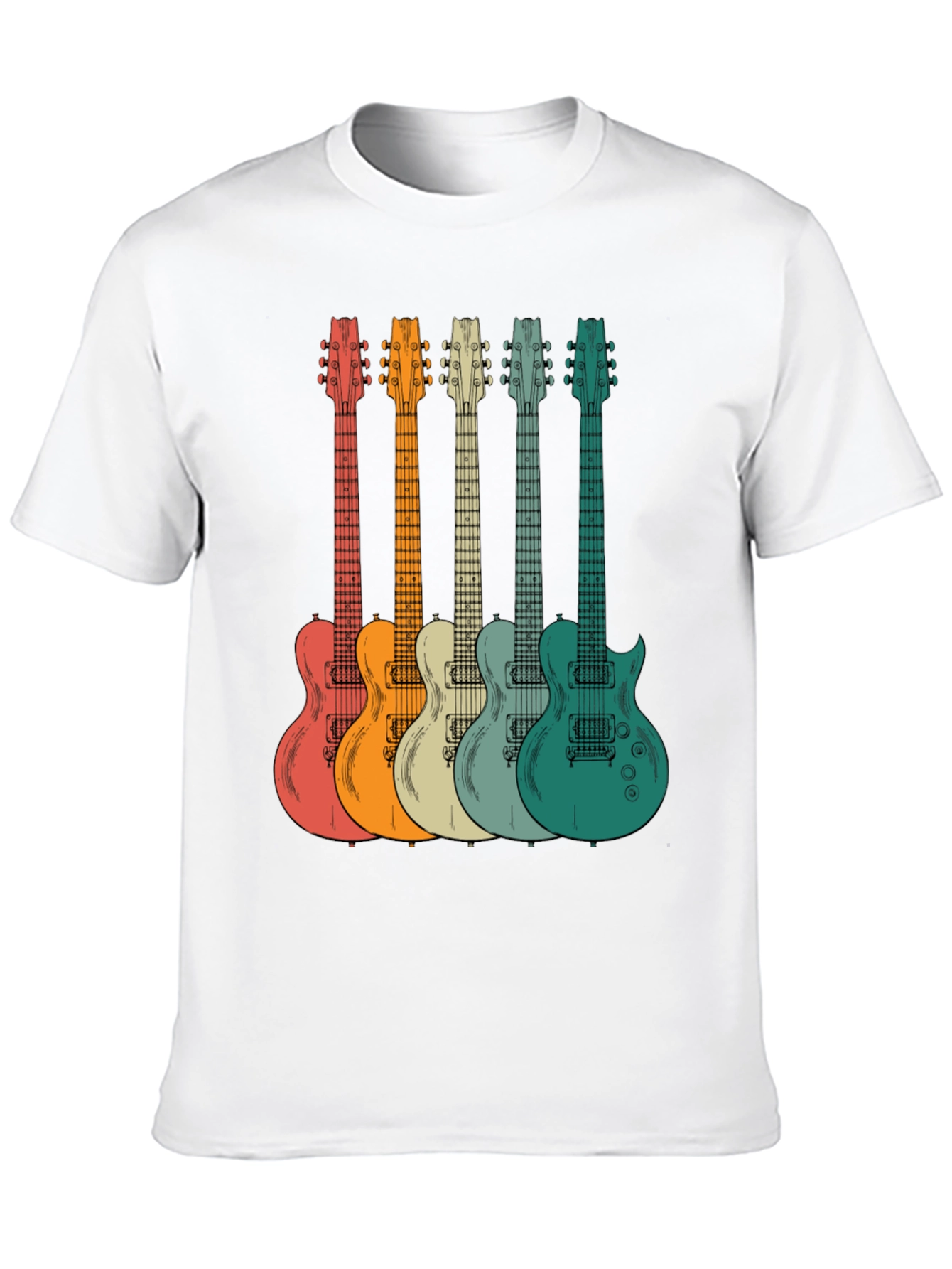 Retro Guitar Graphic Tee - Music Lovers T-Shirt