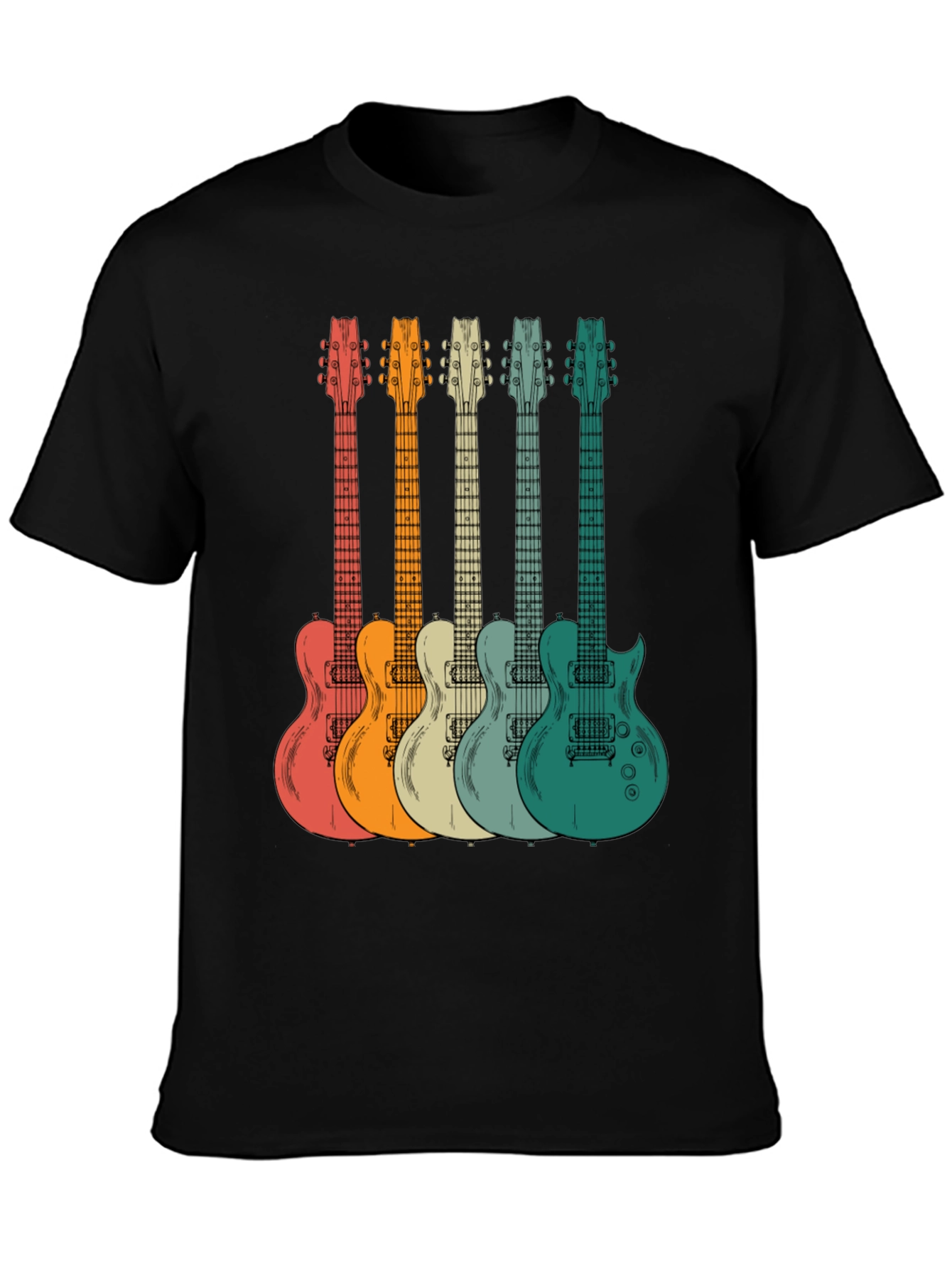 Retro Guitar Graphic Tee - Music Lovers T-Shirt
