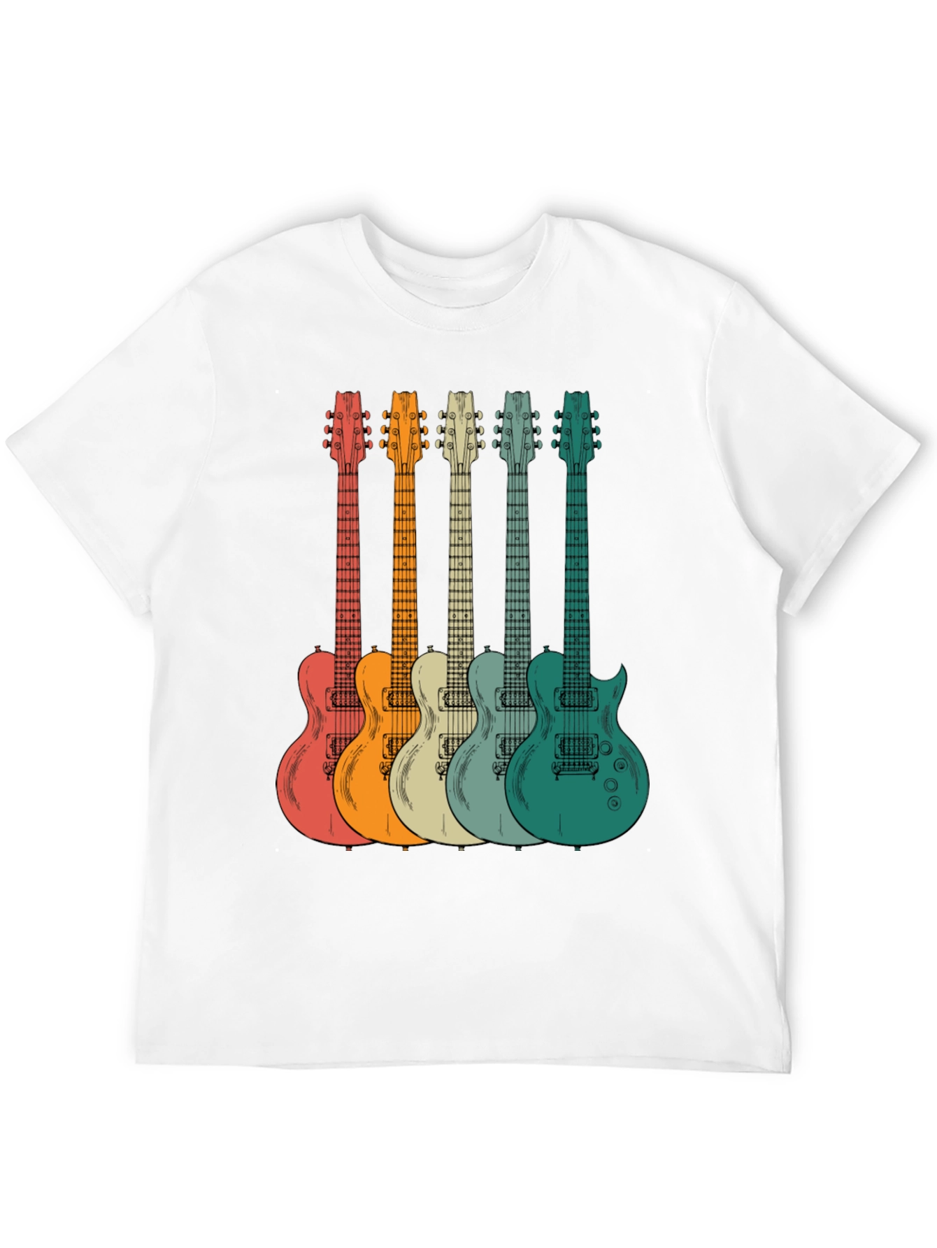 Retro Guitar Graphic Tee - Music Lovers T-Shirt