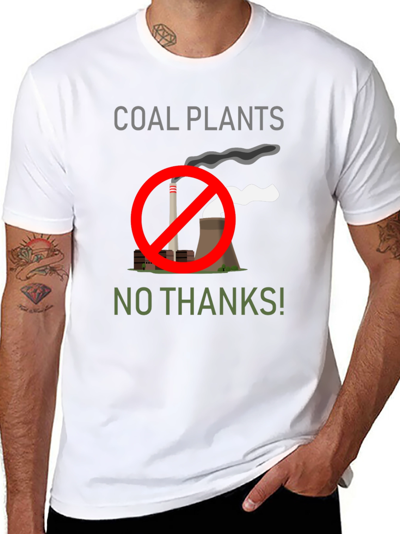 No Coal Plants T-Shirt: Eco-Friendly Statement Tee