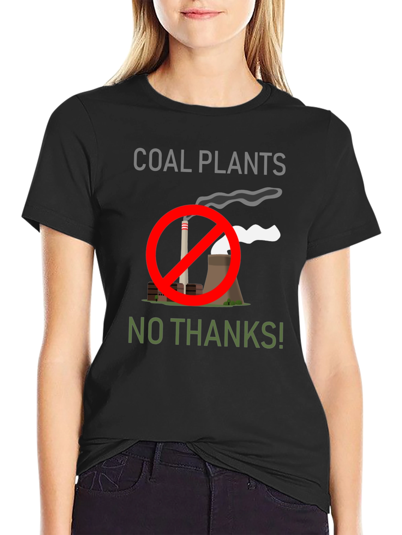 No Coal Plants T-Shirt: Eco-Friendly Statement Tee
