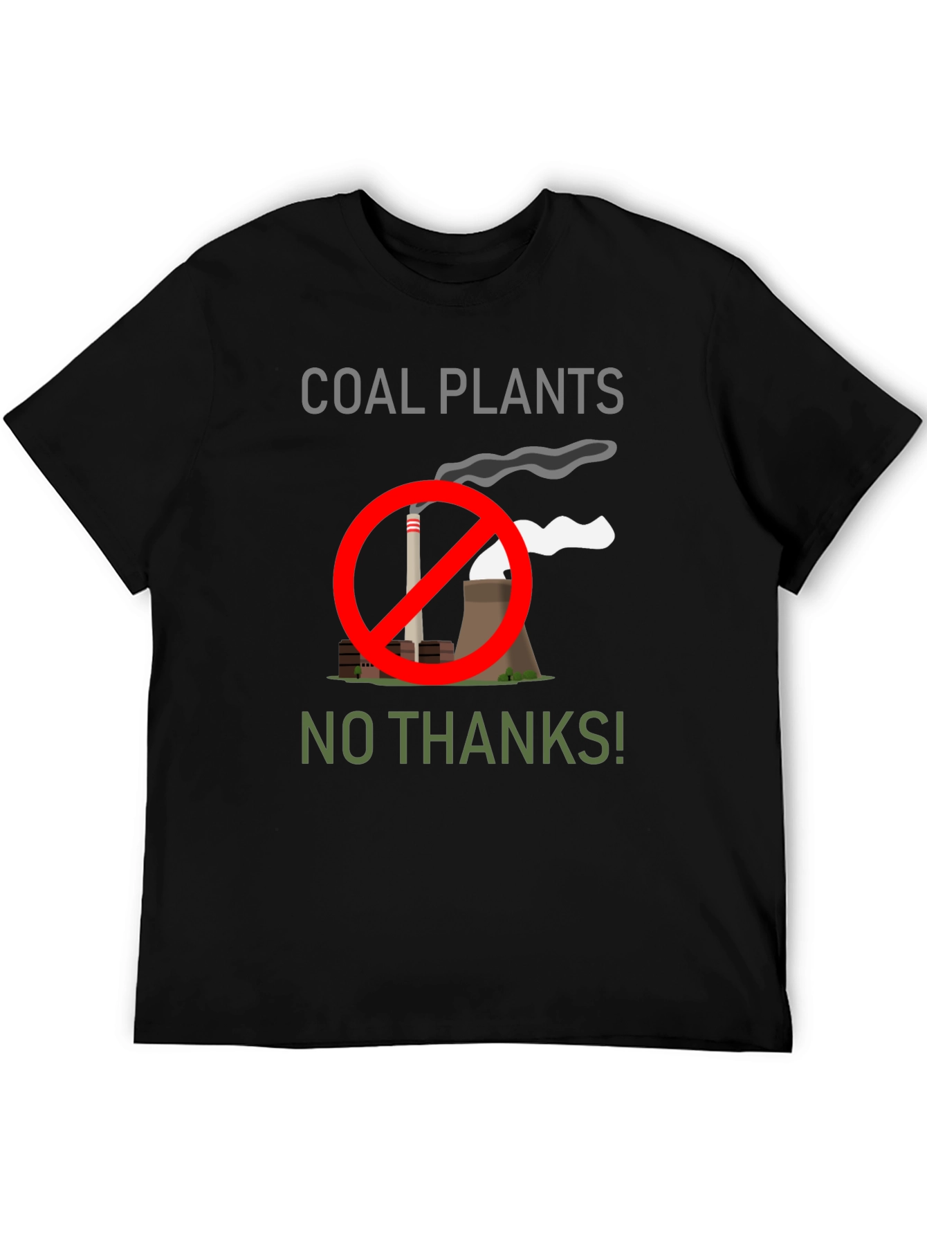 No Coal Plants T-Shirt: Eco-Friendly Statement Tee