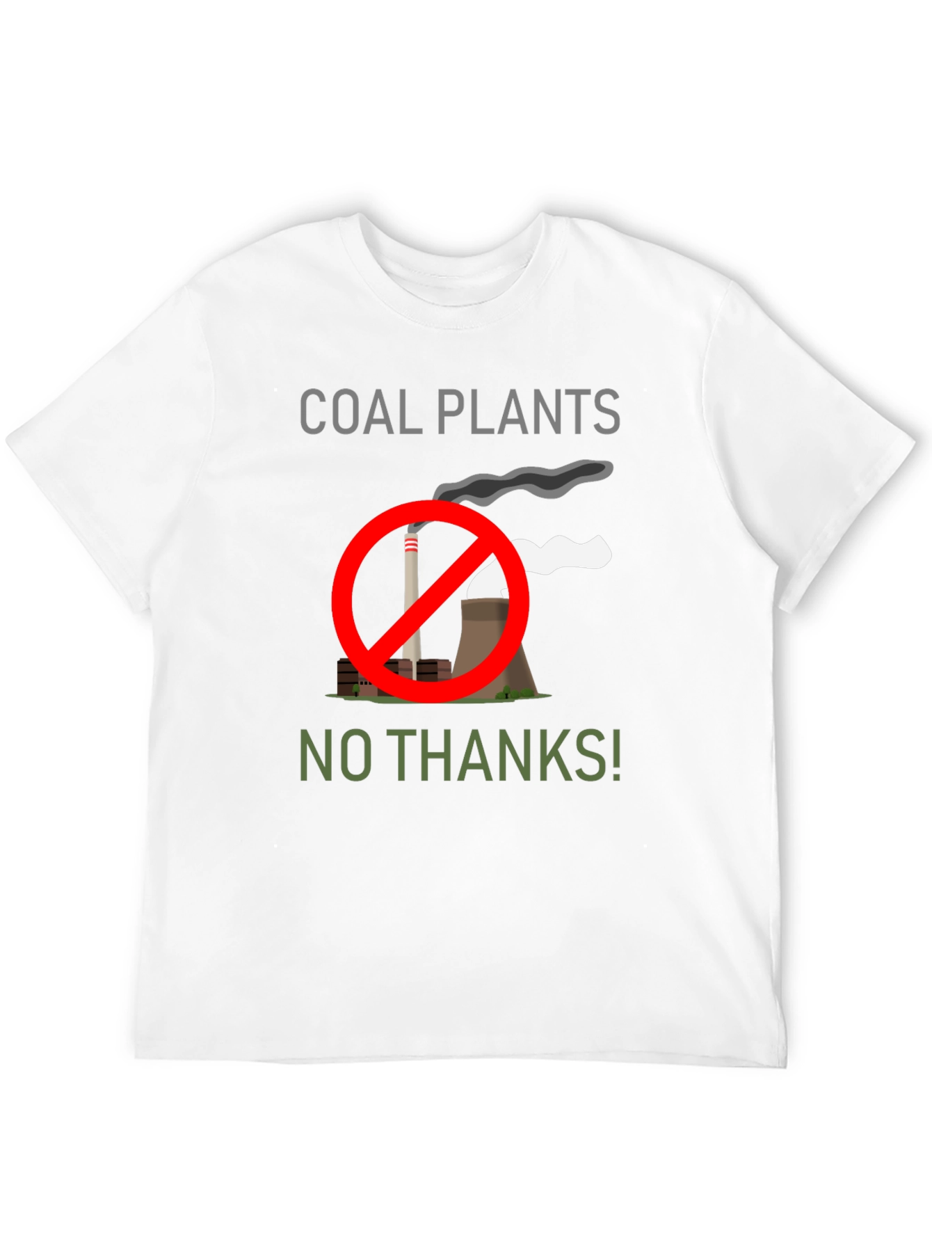 No Coal Plants T-Shirt: Eco-Friendly Statement Tee