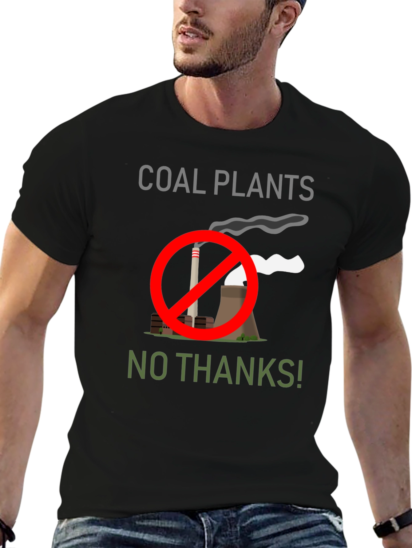 No Coal Plants T-Shirt: Eco-Friendly Statement Tee