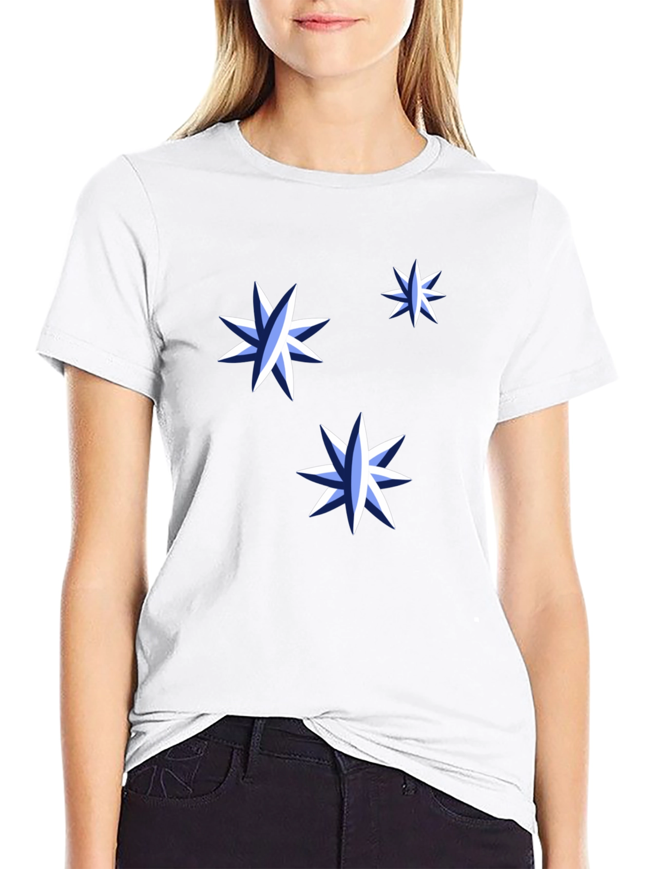 Starry Night Graphic Tee - Black Cotton Shirt