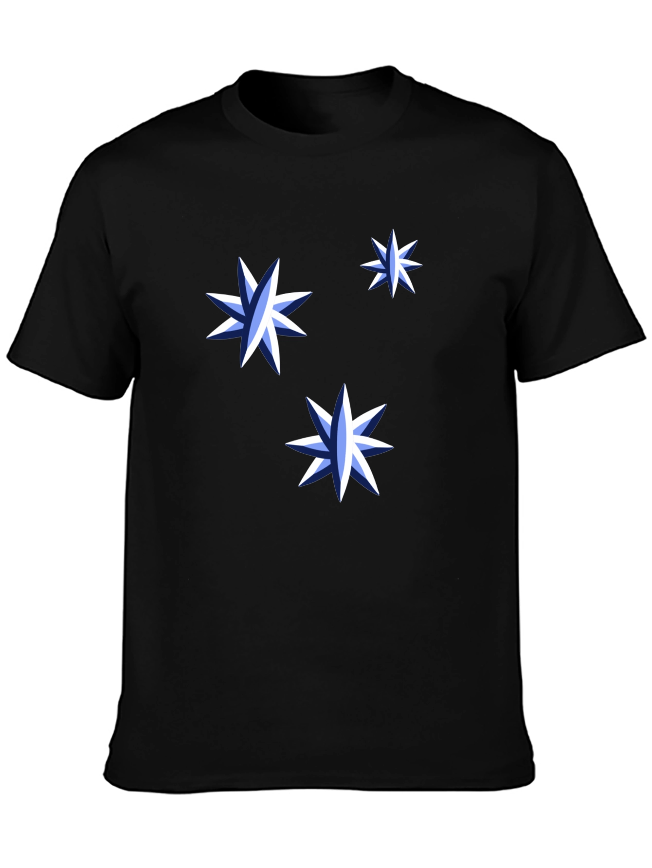 Starry Night Graphic Tee - Black Cotton Shirt
