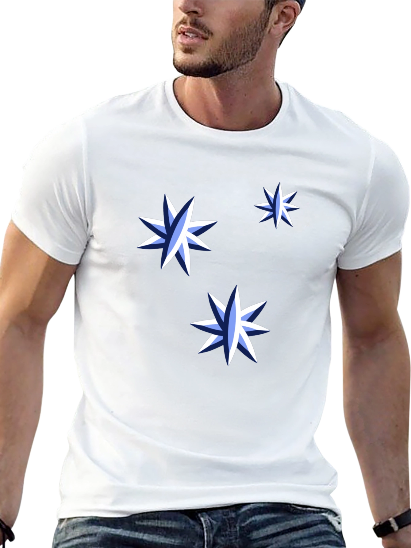 Starry Night Graphic Tee - Black Cotton Shirt