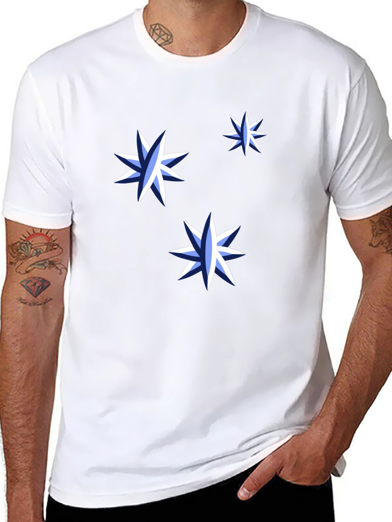 Starry Night Graphic Tee - Black Cotton Shirt