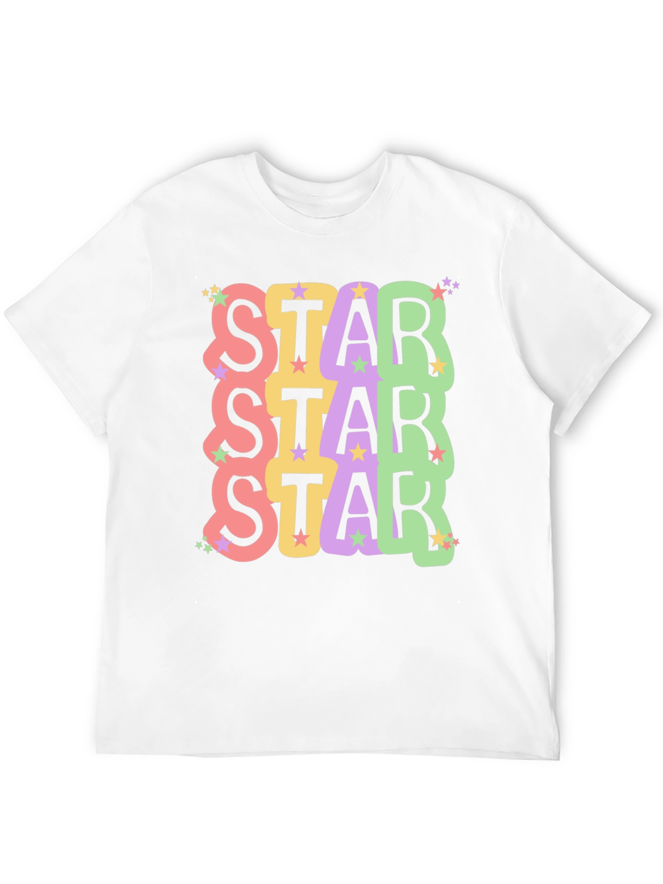 Star Stack Graphic Tee - Trendy Unisex Black T-Shirt