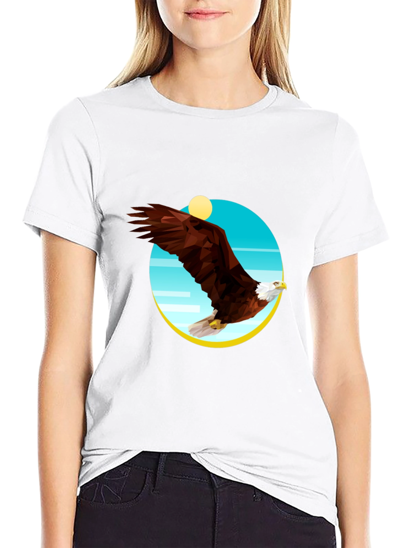 Geometric Eagle Graphic Tee - Mens Black T-Shirt