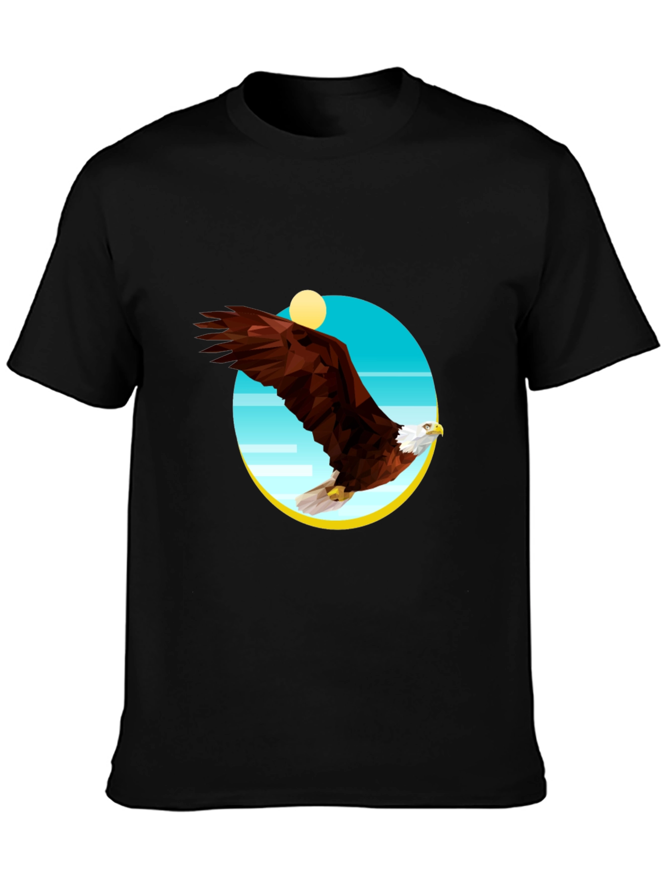 Geometric Eagle Graphic Tee - Mens Black T-Shirt