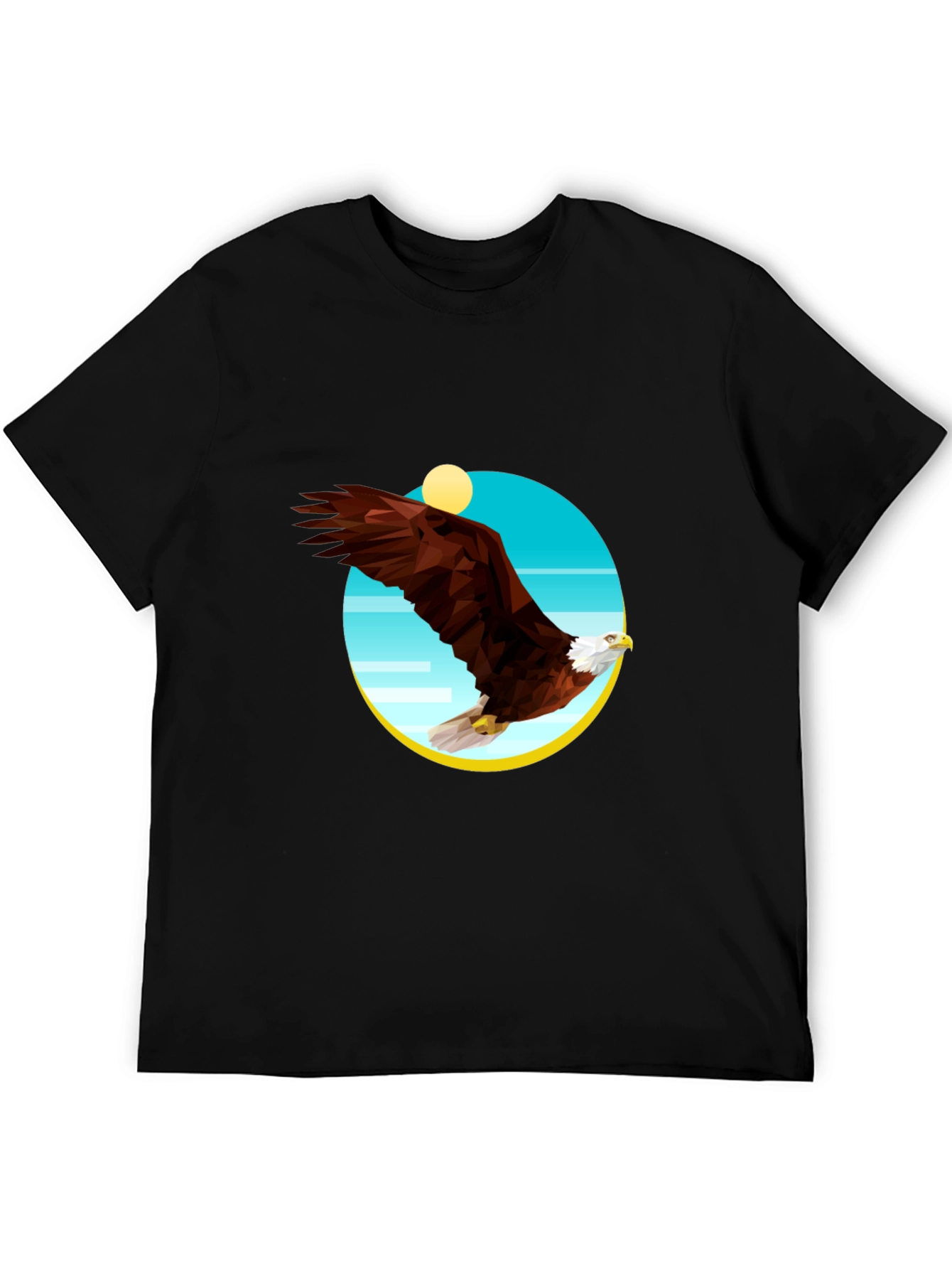 Geometric Eagle Graphic Tee - Mens Black T-Shirt