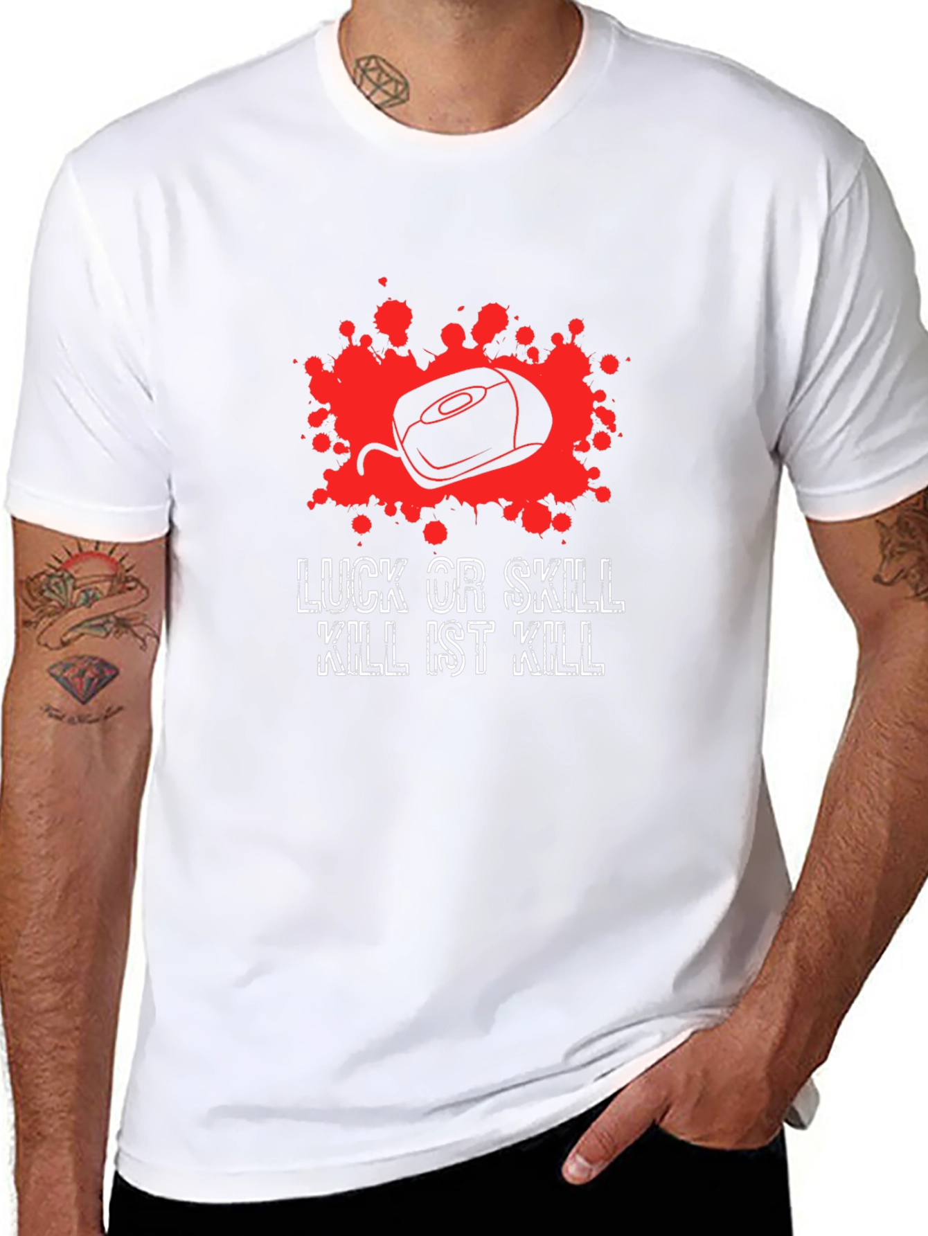 Luck or Skill T-Shirt - Gaming Kill Theme